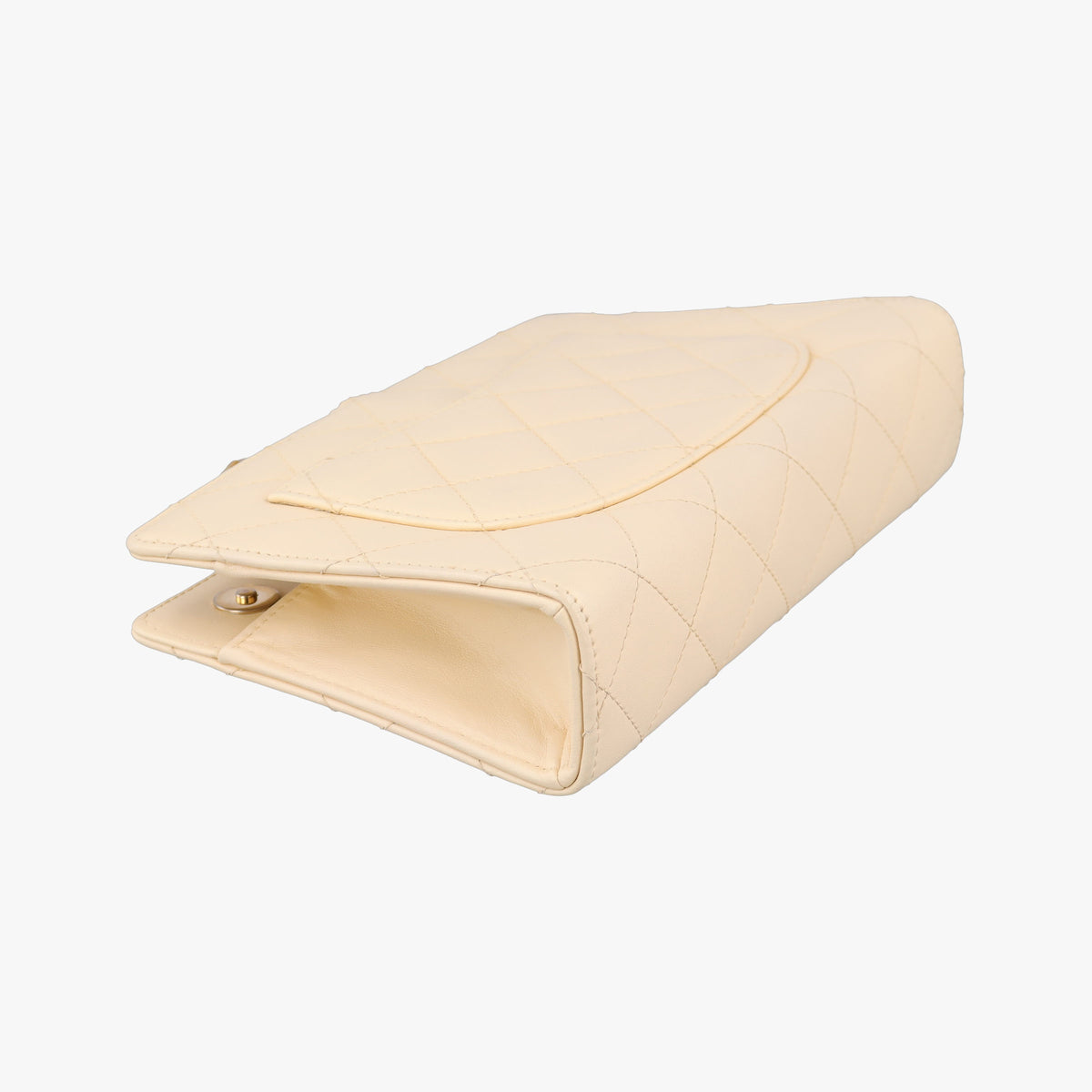 Vintage Chanel CC Button Timeless Wristlet Clutch Bag Beige lambskin AS0178 handbag | stylenewstar