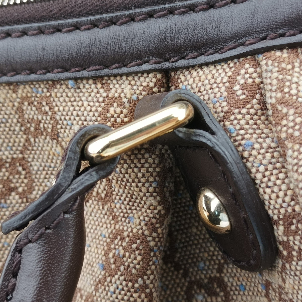 Pre-owned Gucci Sukey Beige×Brown canvas×leather 247902 handbag | stylenewstar
