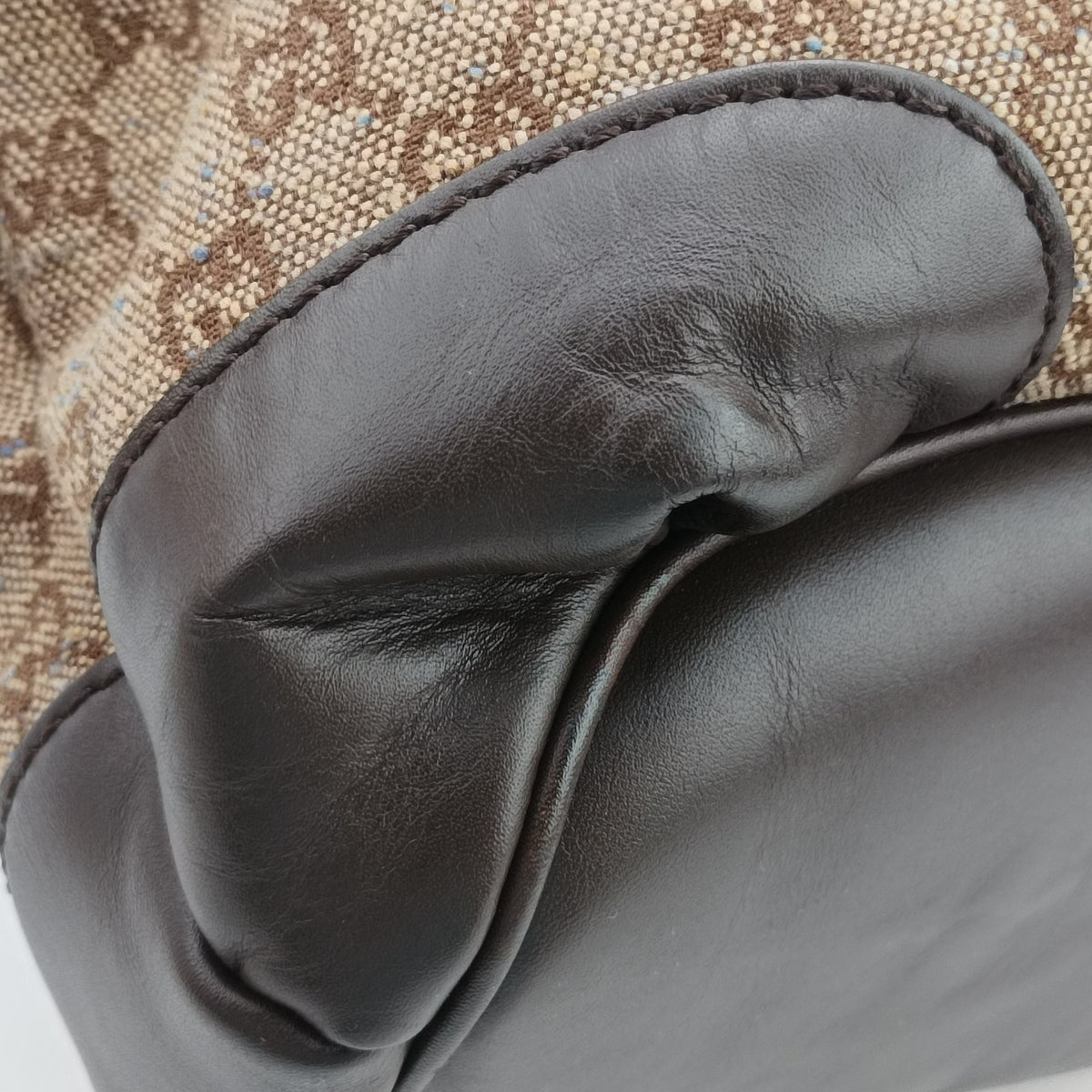 Pre-owned Gucci Sukey Beige×Brown canvas×leather 247902 handbag | stylenewstar