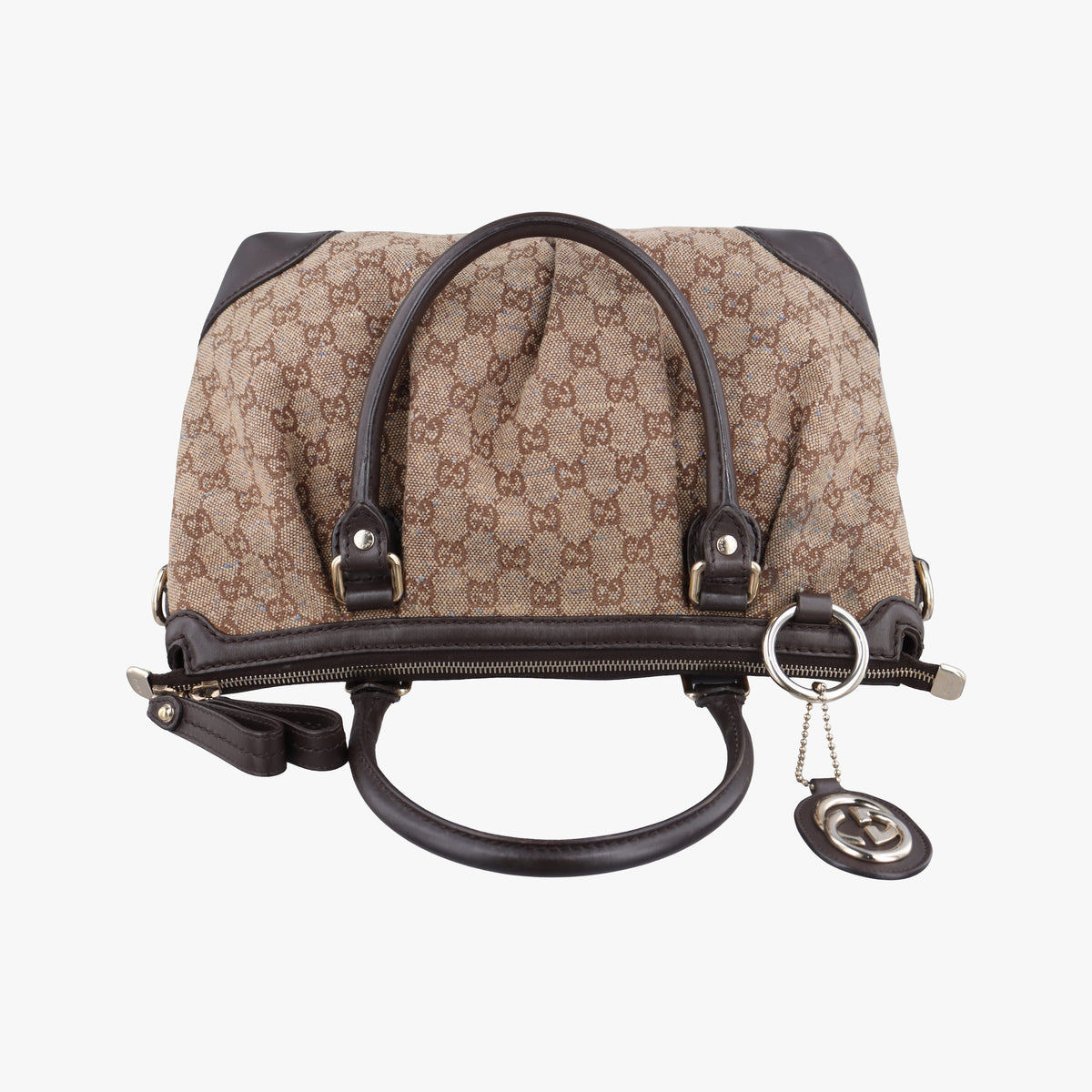 Pre-owned Gucci Sukey Beige×Brown canvas×leather 247902 handbag | stylenewstar