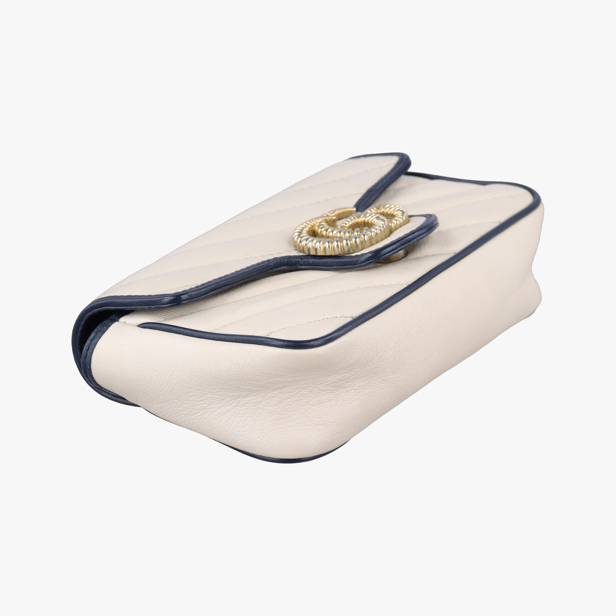 Secondhand Gucci GG Marmont White×navy Leather 574969 shoulderbag | stylenewstar
