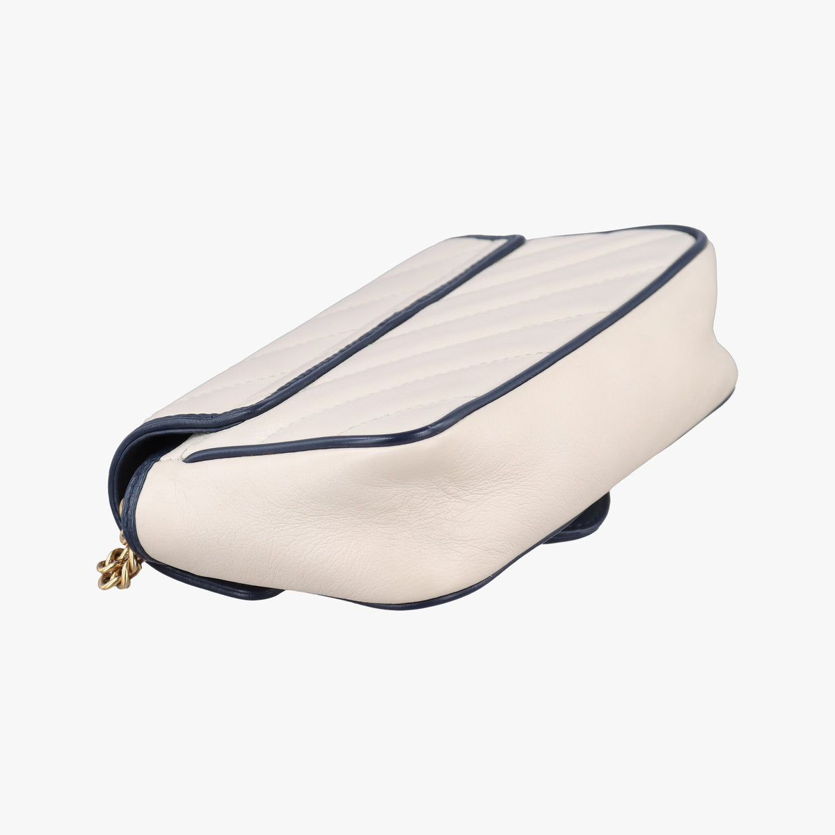Secondhand Gucci GG Marmont White×navy Leather 574969 shoulderbag | stylenewstar