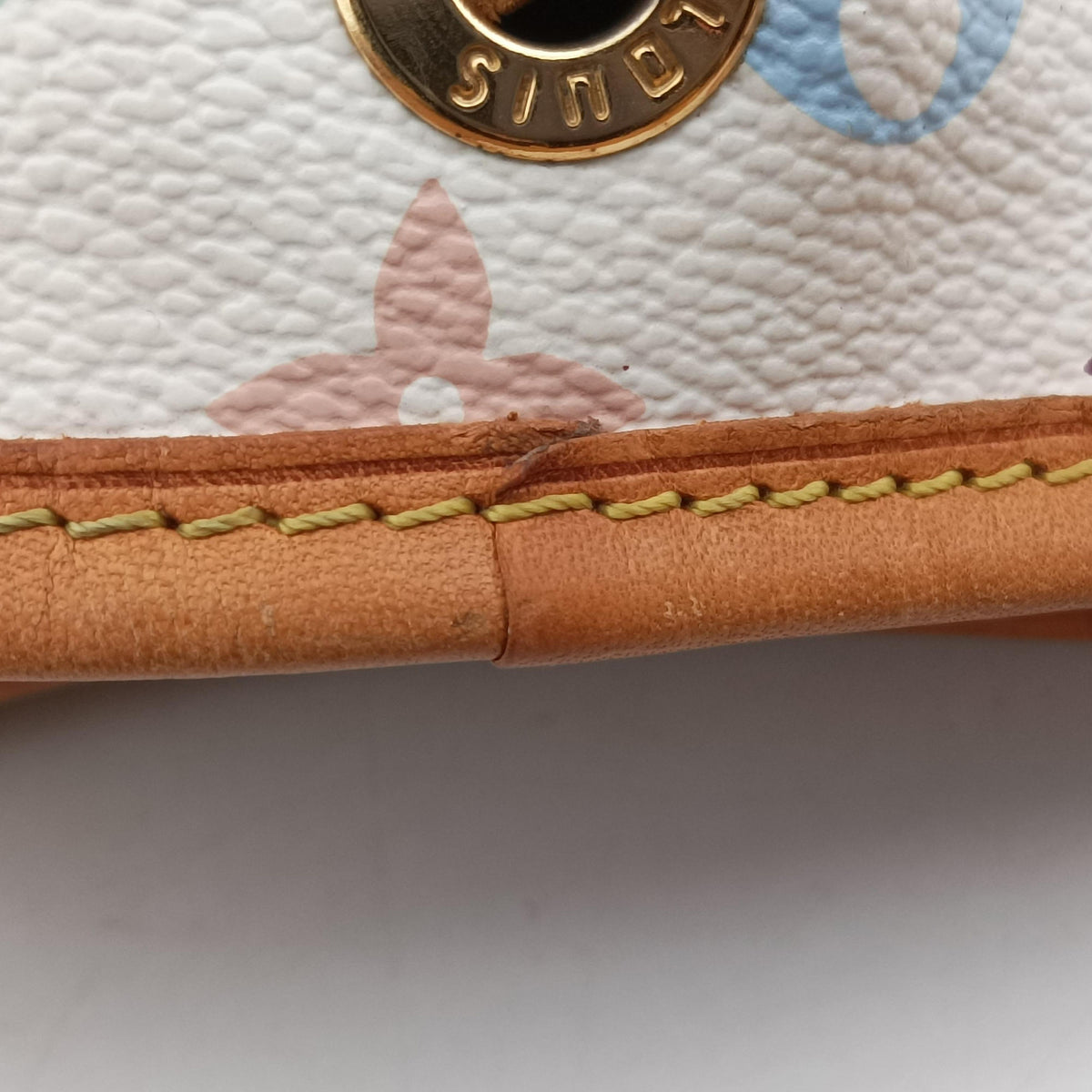 Pre-owned Louis Vuitton Petit Noe white Monogram Multicolor M42229 shoulderbag | stylenewstar