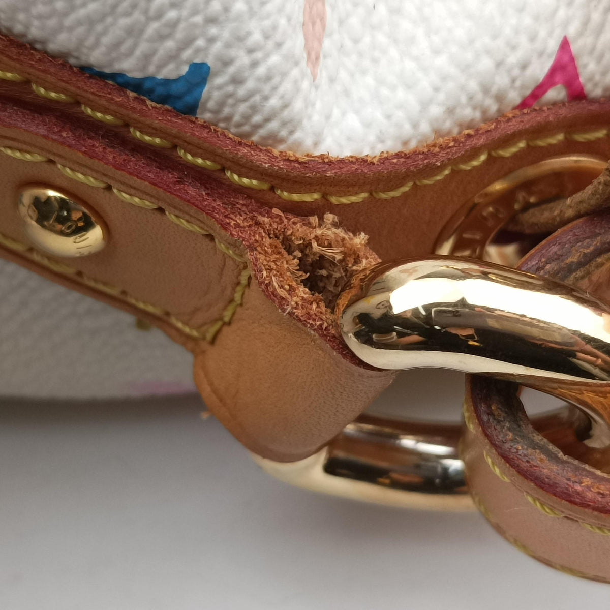 Pre-owned Louis Vuitton Petit Noe white Monogram Multicolor M42229 shoulderbag | stylenewstar