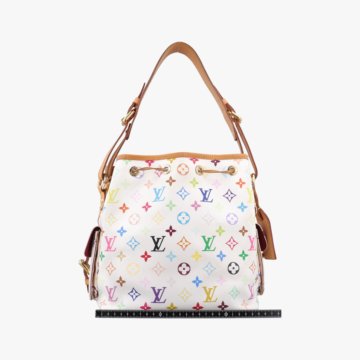 Pre-owned Louis Vuitton Petit Noe white Monogram Multicolor M42229 shoulderbag | stylenewstar