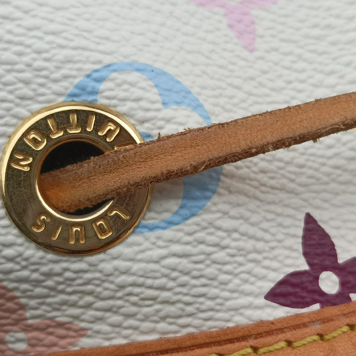 Pre-owned Louis Vuitton Petit Noe white Monogram Multicolor M42229 shoulderbag | stylenewstar