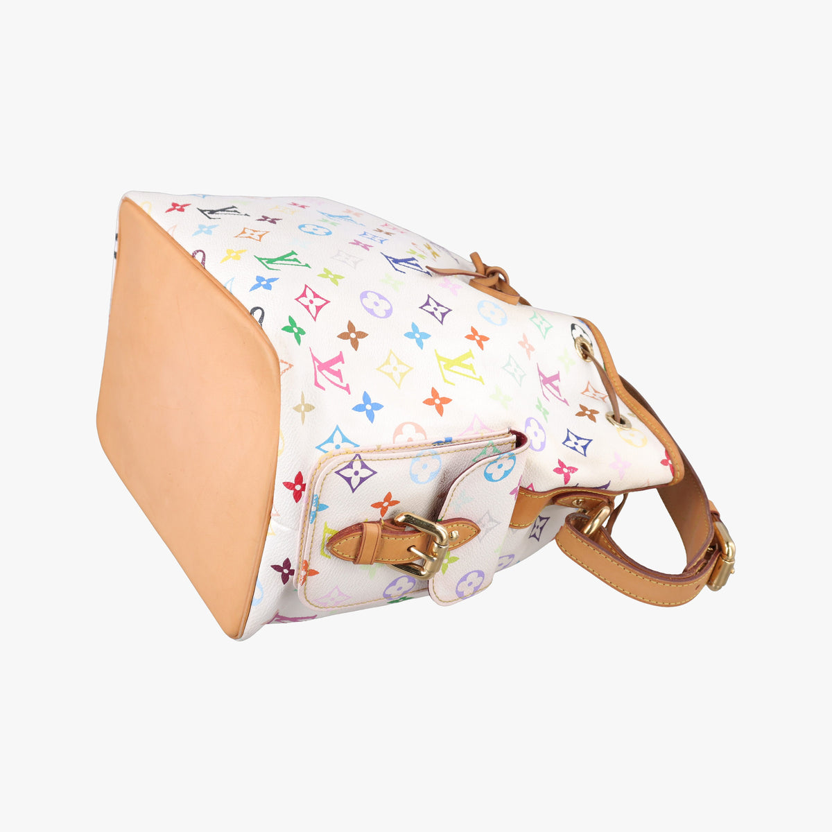 Pre-owned Louis Vuitton Petit Noe white Monogram Multicolor M42229 shoulderbag | stylenewstar