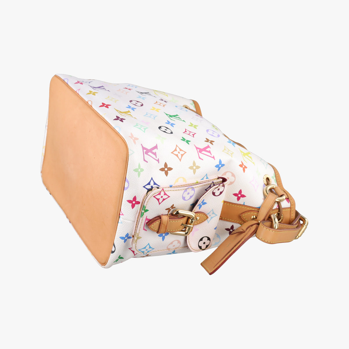 Pre-owned Louis Vuitton Petit Noe white Monogram Multicolor M42229 shoulderbag | stylenewstar