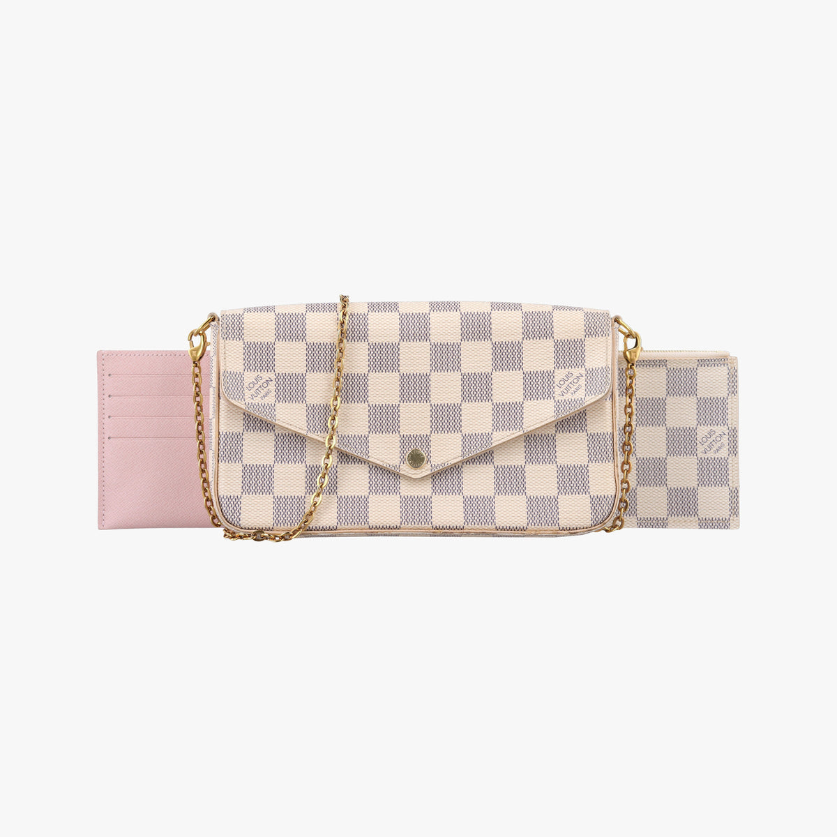 Pre-owned Louis Vuitton Pochette Felicie Azur Damier Canvas N63106 shoulderbag | stylenewstar