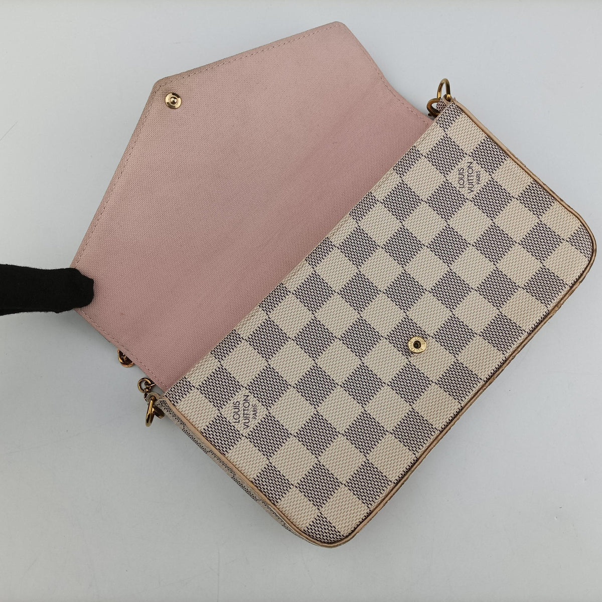 Pre-owned Louis Vuitton Pochette Felicie Azur Damier Canvas N63106 shoulderbag | stylenewstar