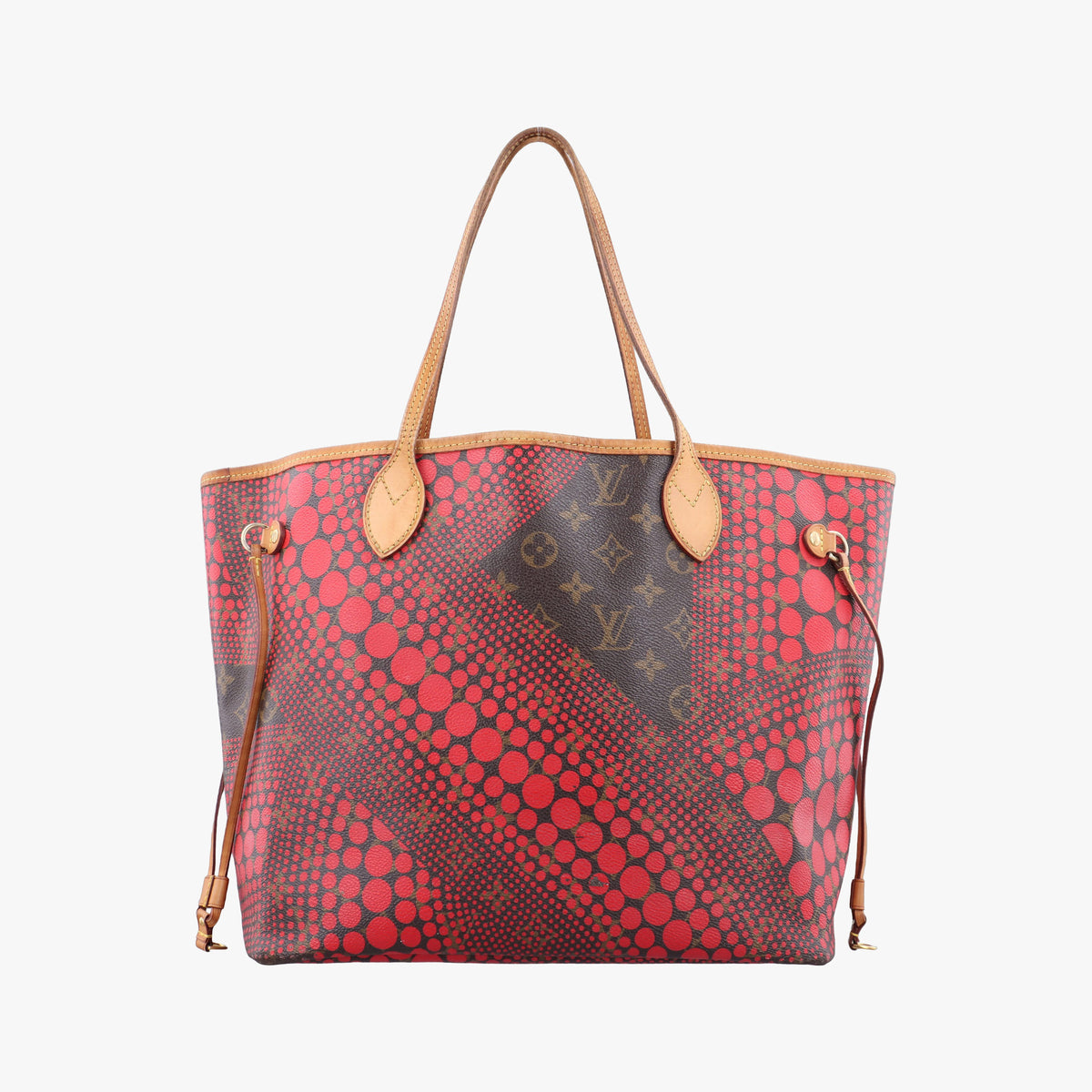 Pre-owned Louis Vuitton NEVERFULL MM Brown×Rouge Monogram Wave Dot M40686 shoulderbag | stylenewstar