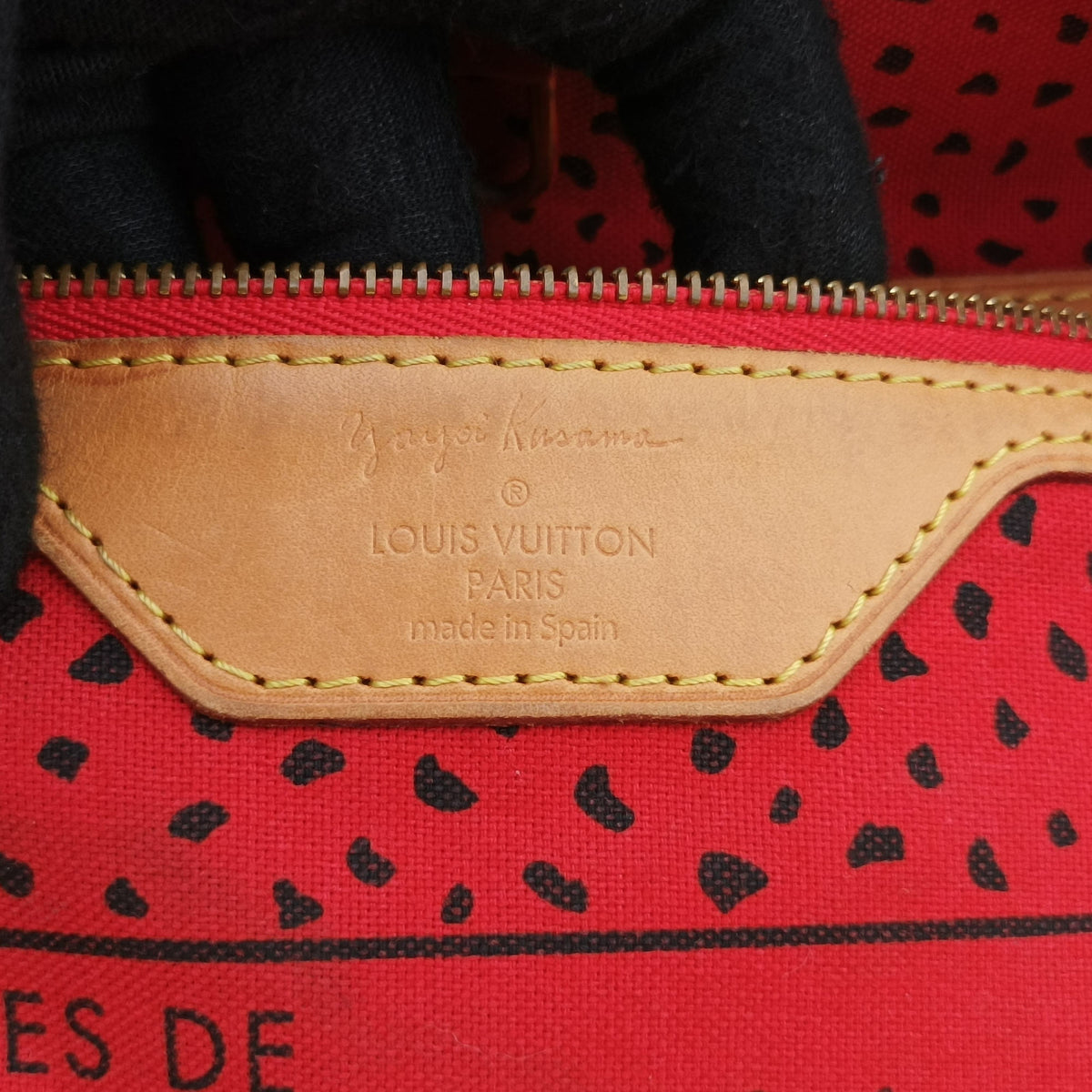 Pre-owned Louis Vuitton NEVERFULL MM Brown×Rouge Monogram Wave Dot M40686 shoulderbag | stylenewstar