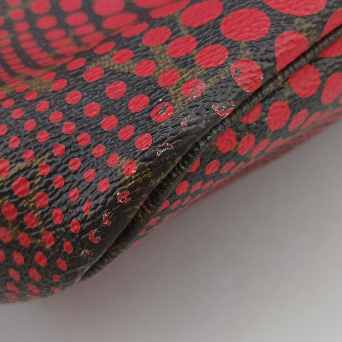 Pre-owned Louis Vuitton NEVERFULL MM Brown×Rouge Monogram Wave Dot M40686 shoulderbag | stylenewstar