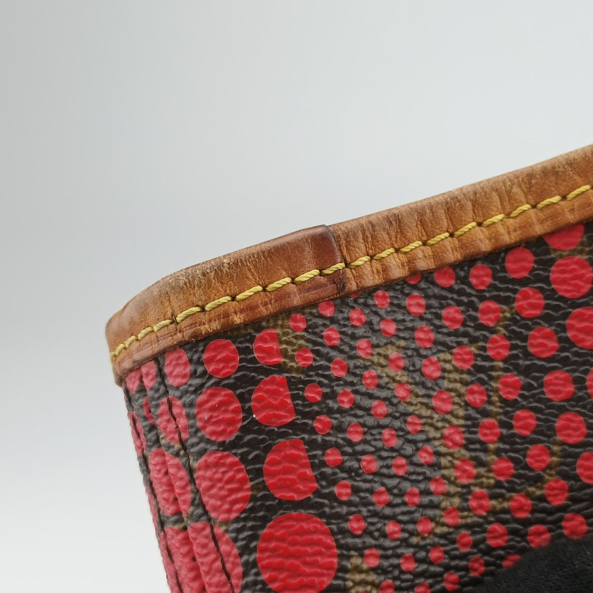 Pre-owned Louis Vuitton NEVERFULL MM Brown×Rouge Monogram Wave Dot M40686 shoulderbag | stylenewstar