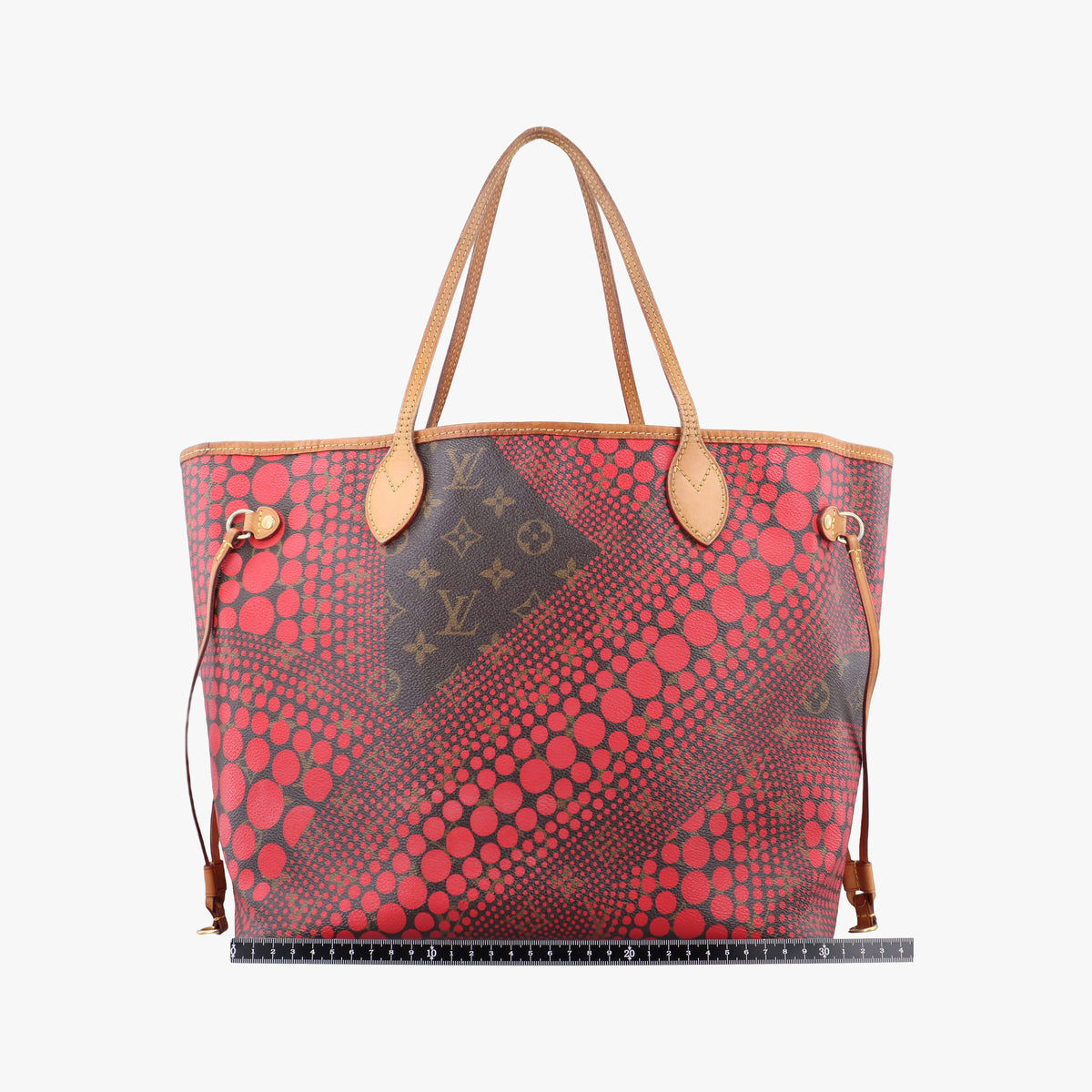 Pre-owned Louis Vuitton NEVERFULL MM Brown×Rouge Monogram Wave Dot M40686 shoulderbag | stylenewstar
