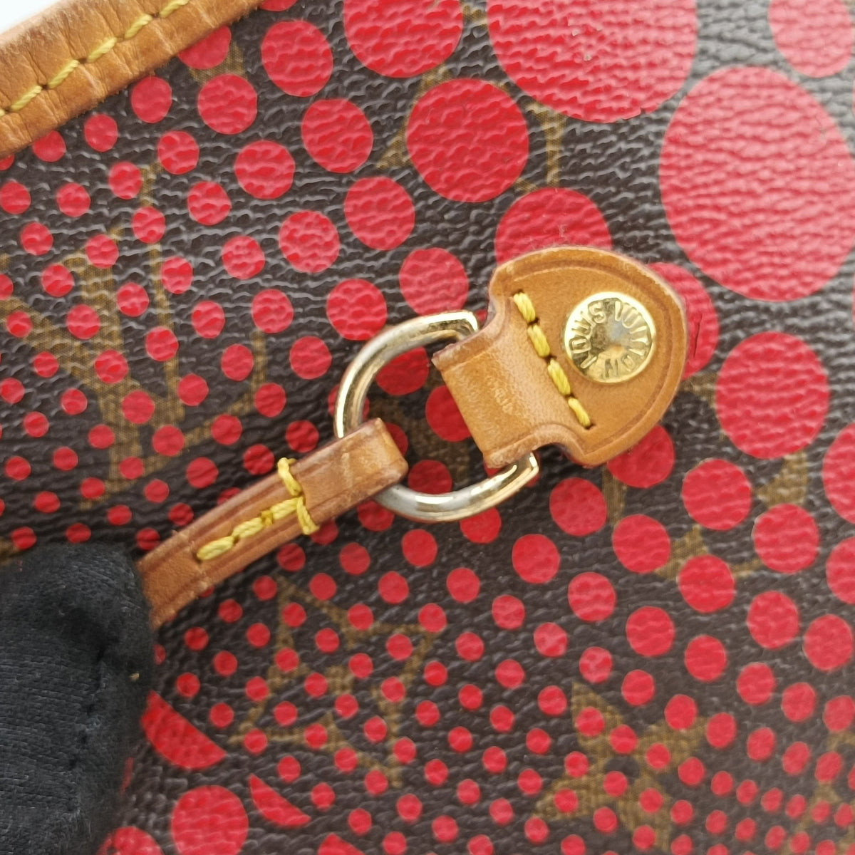 Pre-owned Louis Vuitton NEVERFULL MM Brown×Rouge Monogram Wave Dot M40686 shoulderbag | stylenewstar