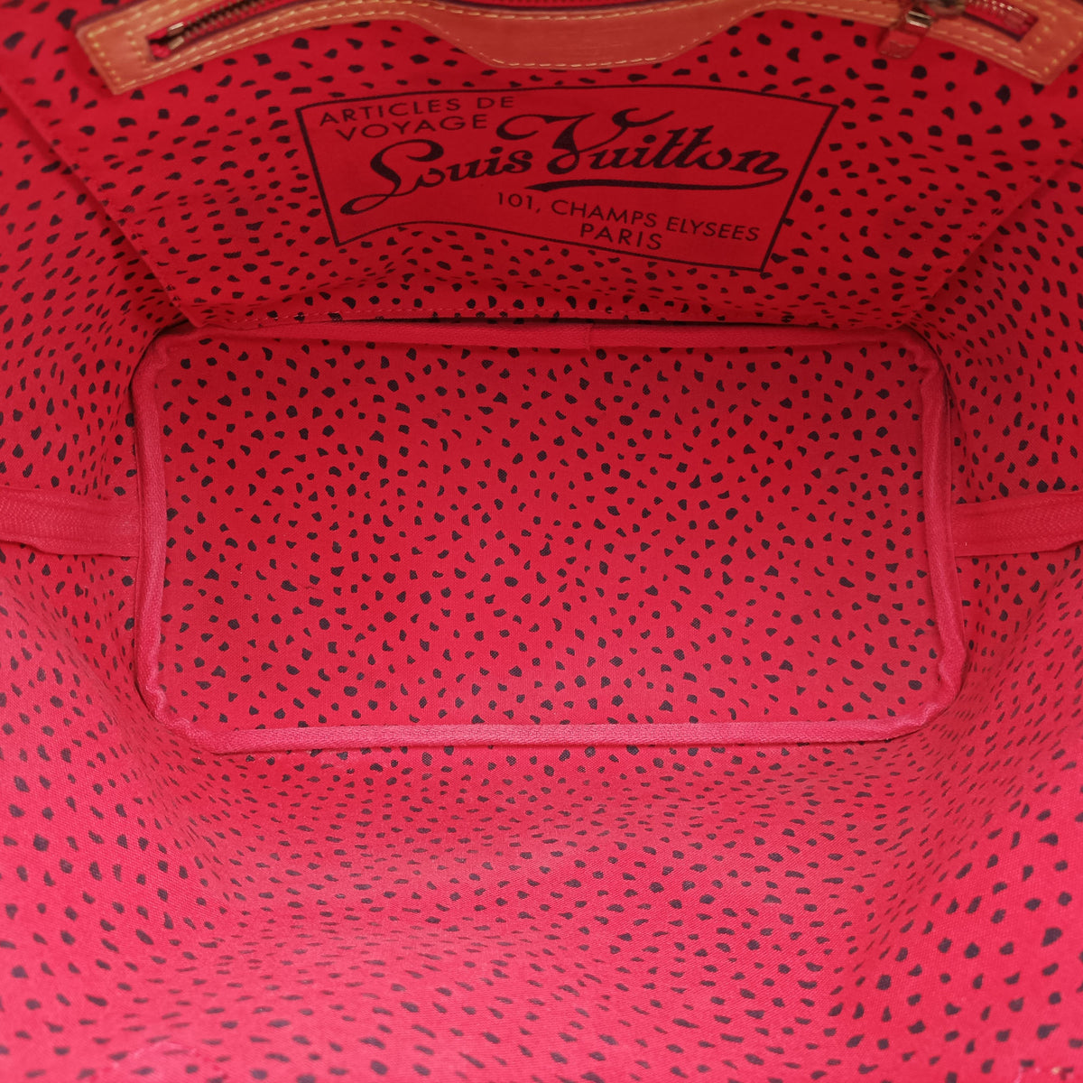 Pre-owned Louis Vuitton NEVERFULL MM Brown×Rouge Monogram Wave Dot M40686 shoulderbag | stylenewstar