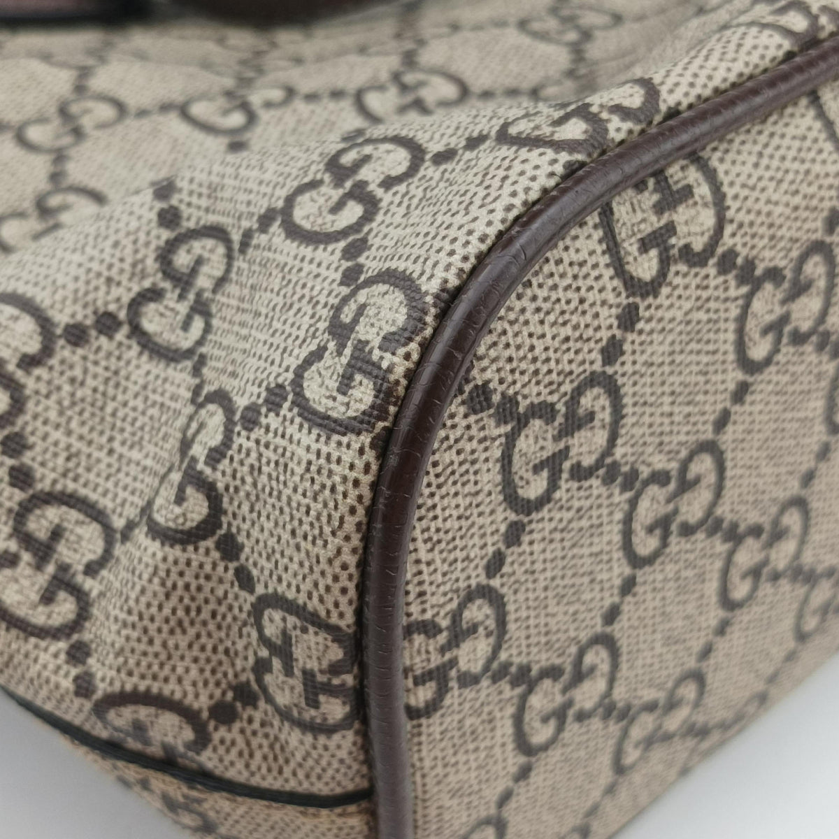 Pre-owned Gucci GG Supreme Bosco PATCHED beige×Multicolour PVC coated canvas×Leather 473887 shoulderbag | stylenewstar