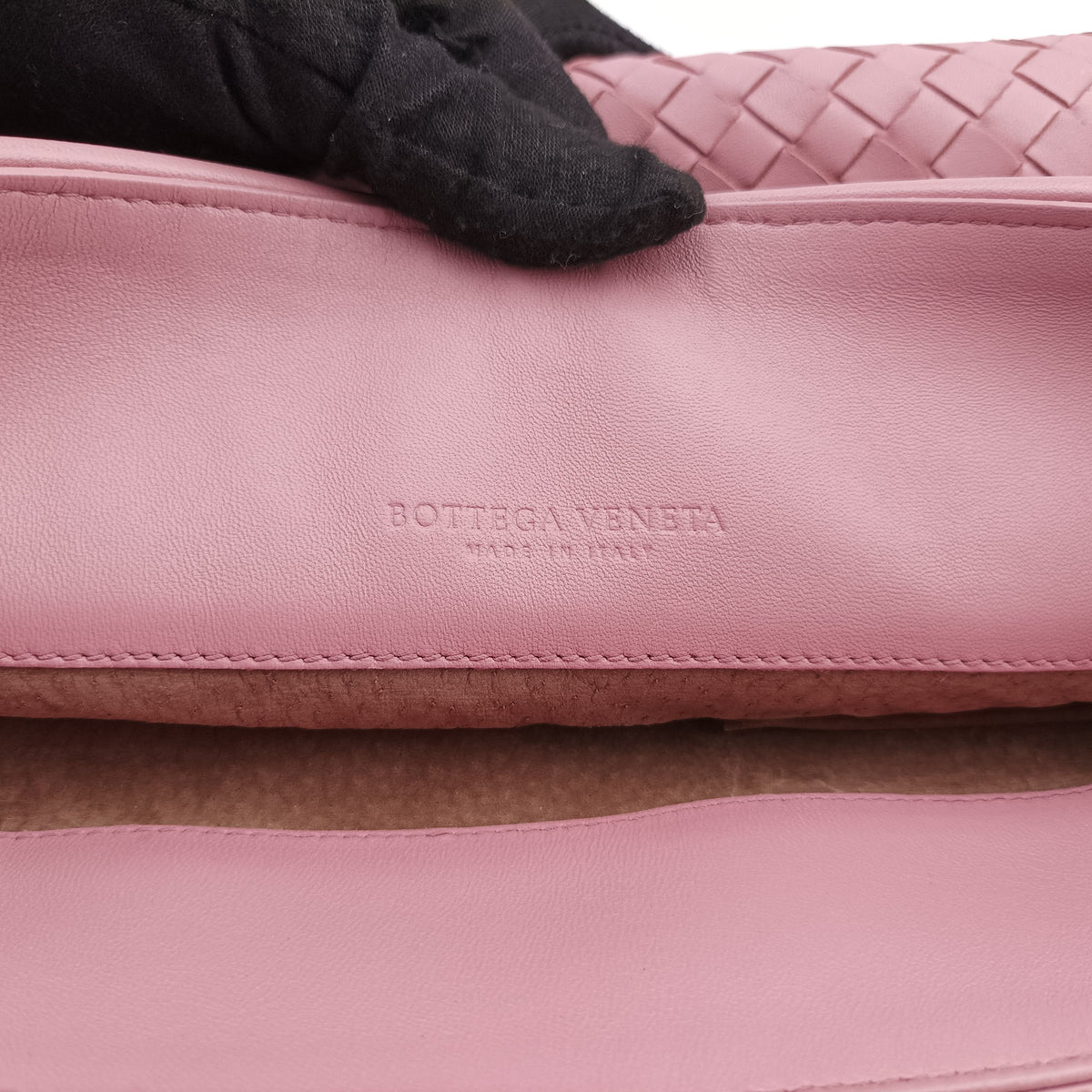 Pre-owned Bottega Veneta Intrecciato Olimpia Pink lambskin  shoulderbag | stylenewstar