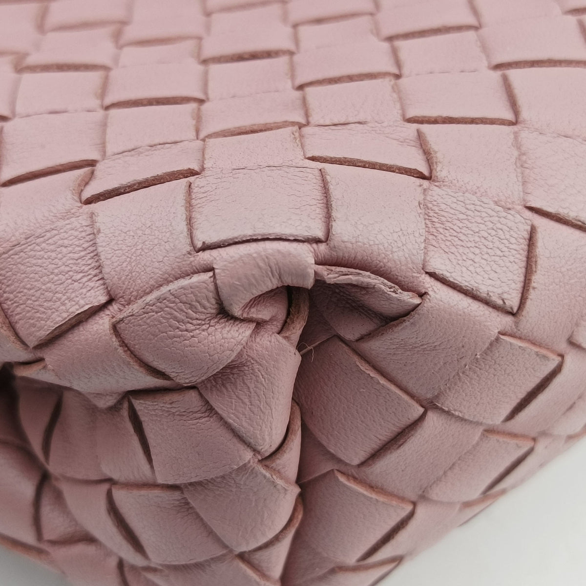 Pre-owned Bottega Veneta Intrecciato Olimpia Pink lambskin  shoulderbag | stylenewstar