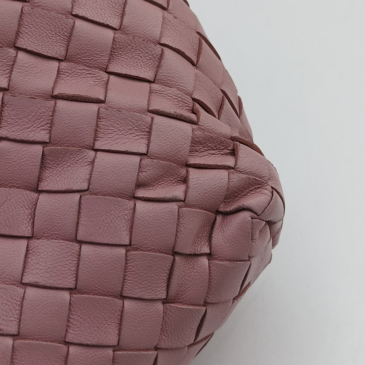 Pre-owned Bottega Veneta Intrecciato Olimpia Pink lambskin  shoulderbag | stylenewstar