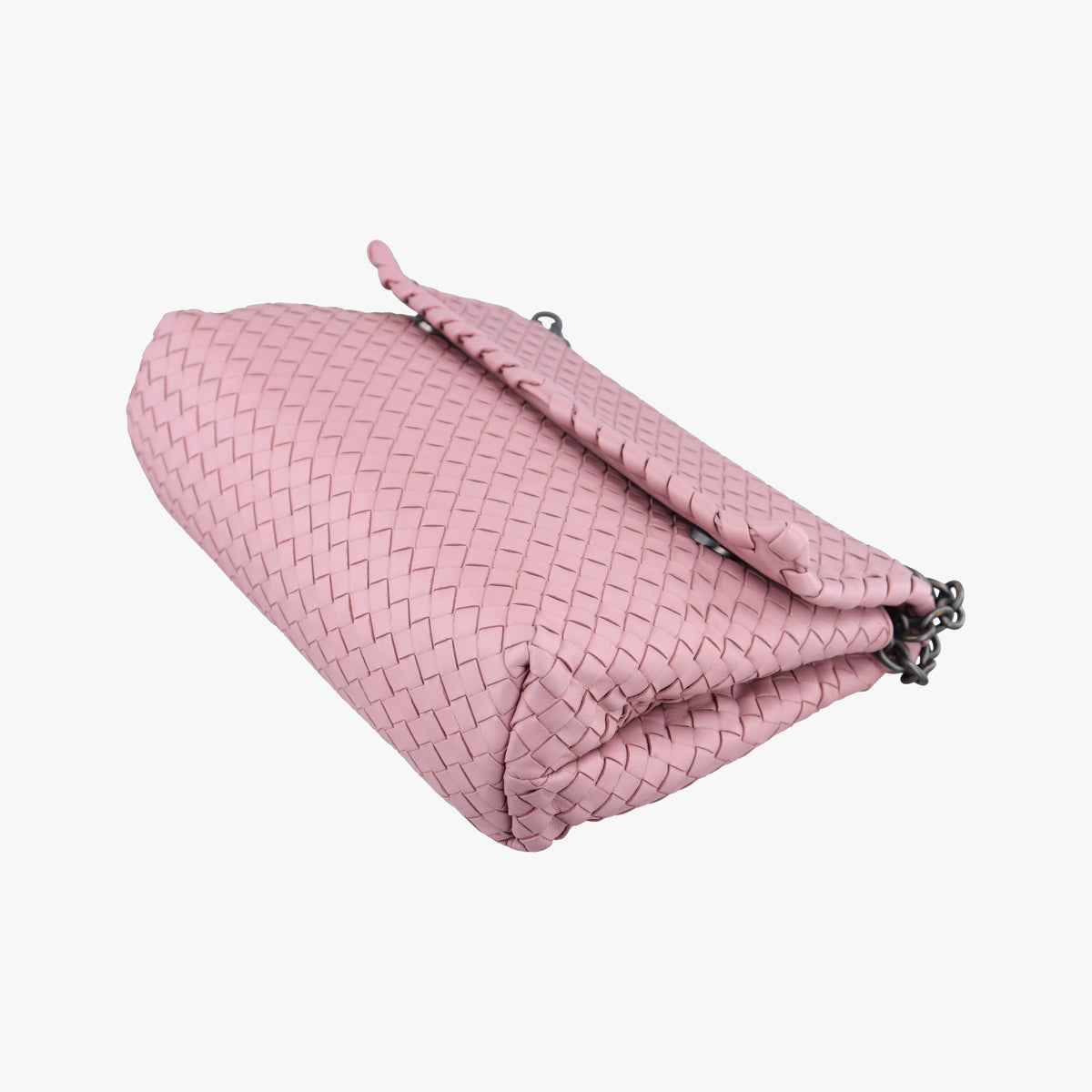 Pre-owned Bottega Veneta Intrecciato Olimpia Pink lambskin  shoulderbag | stylenewstar