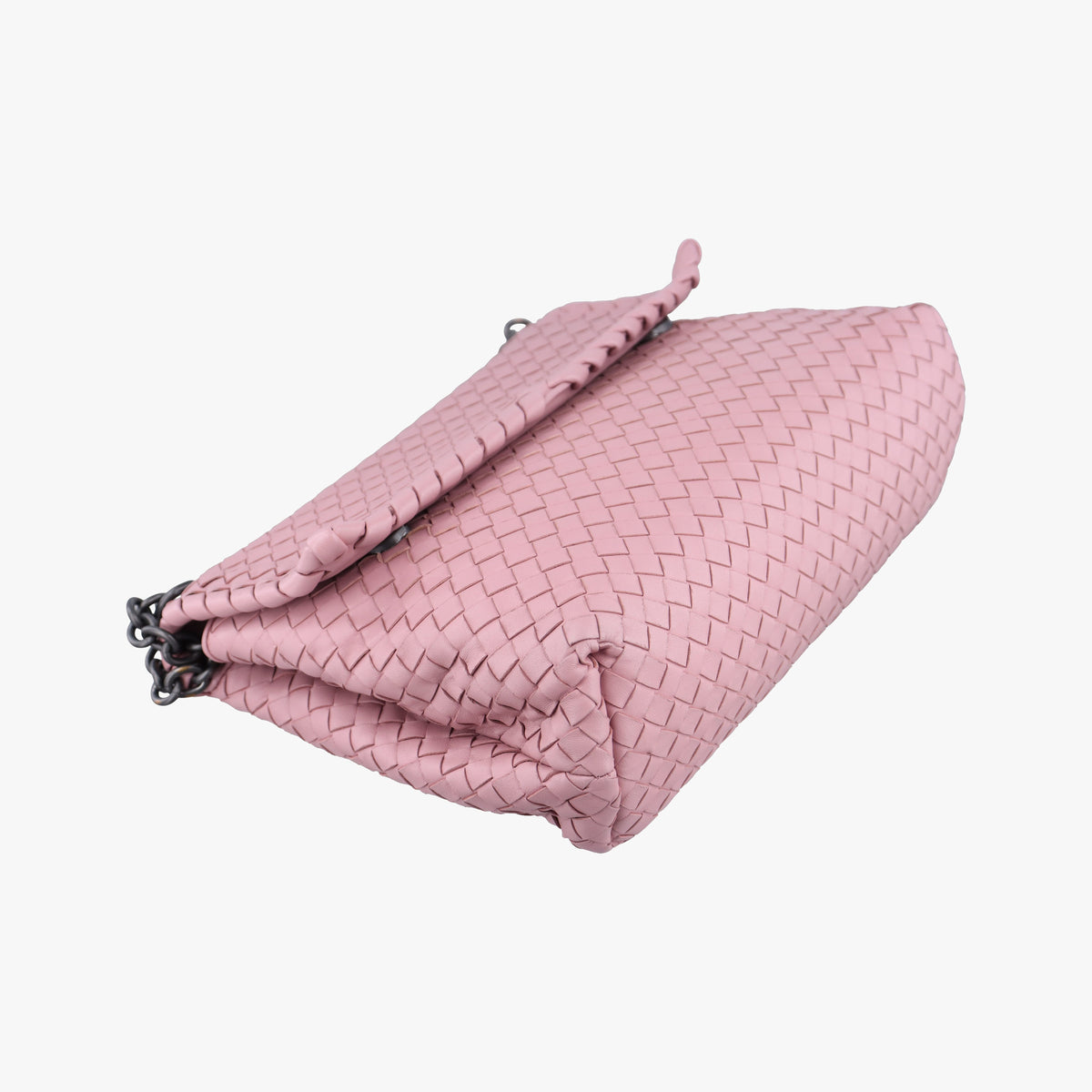 Pre-owned Bottega Veneta Intrecciato Olimpia Pink lambskin  shoulderbag | stylenewstar