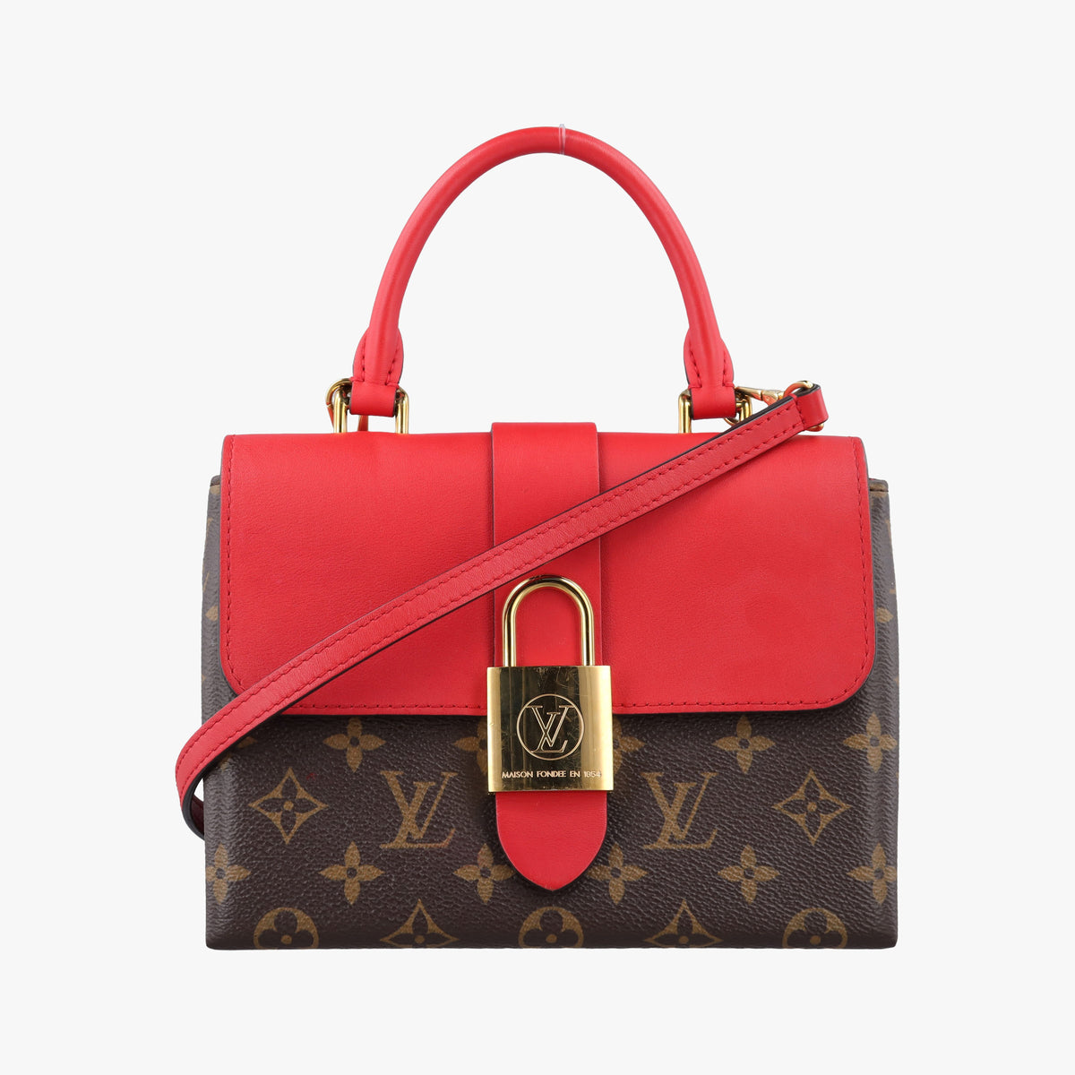 Pre-owned Louis Vuitton Locky BB Monogram/Brown×Coqulicot Monogram canvas×calf leather M44322 shoulderbag | stylenewstar