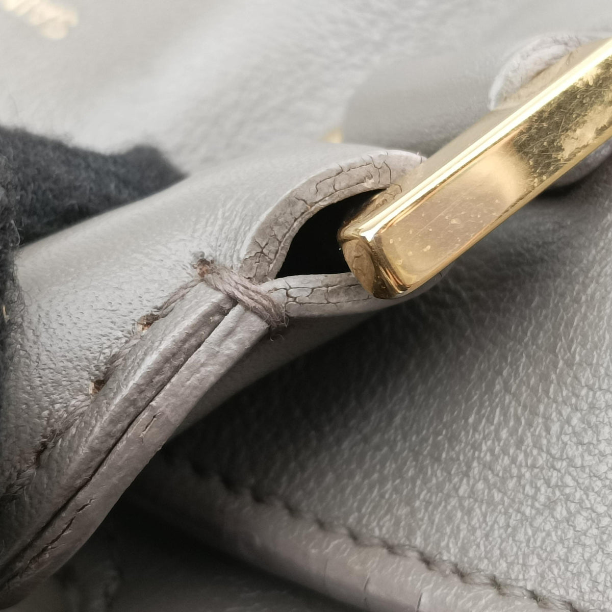 Pre-owned Yves Saint Laurent Y Ligne Petit Cabas Grey Leather 311210 handbag | stylenewstar