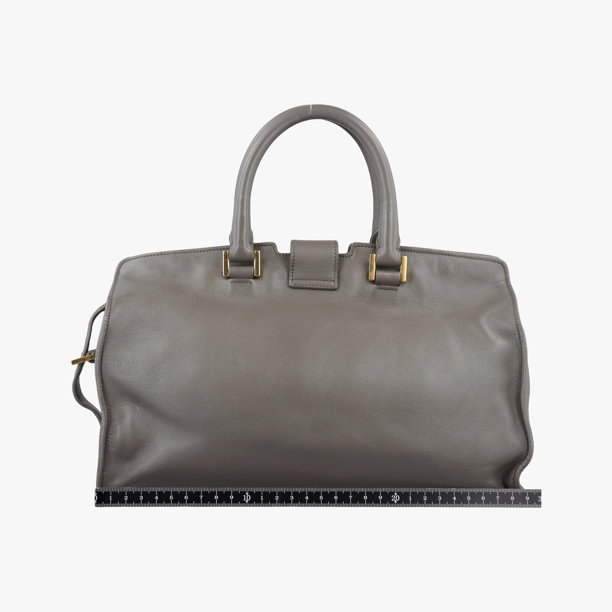 Pre-owned Yves Saint Laurent Y Ligne Petit Cabas Grey Leather 311210 handbag | stylenewstar