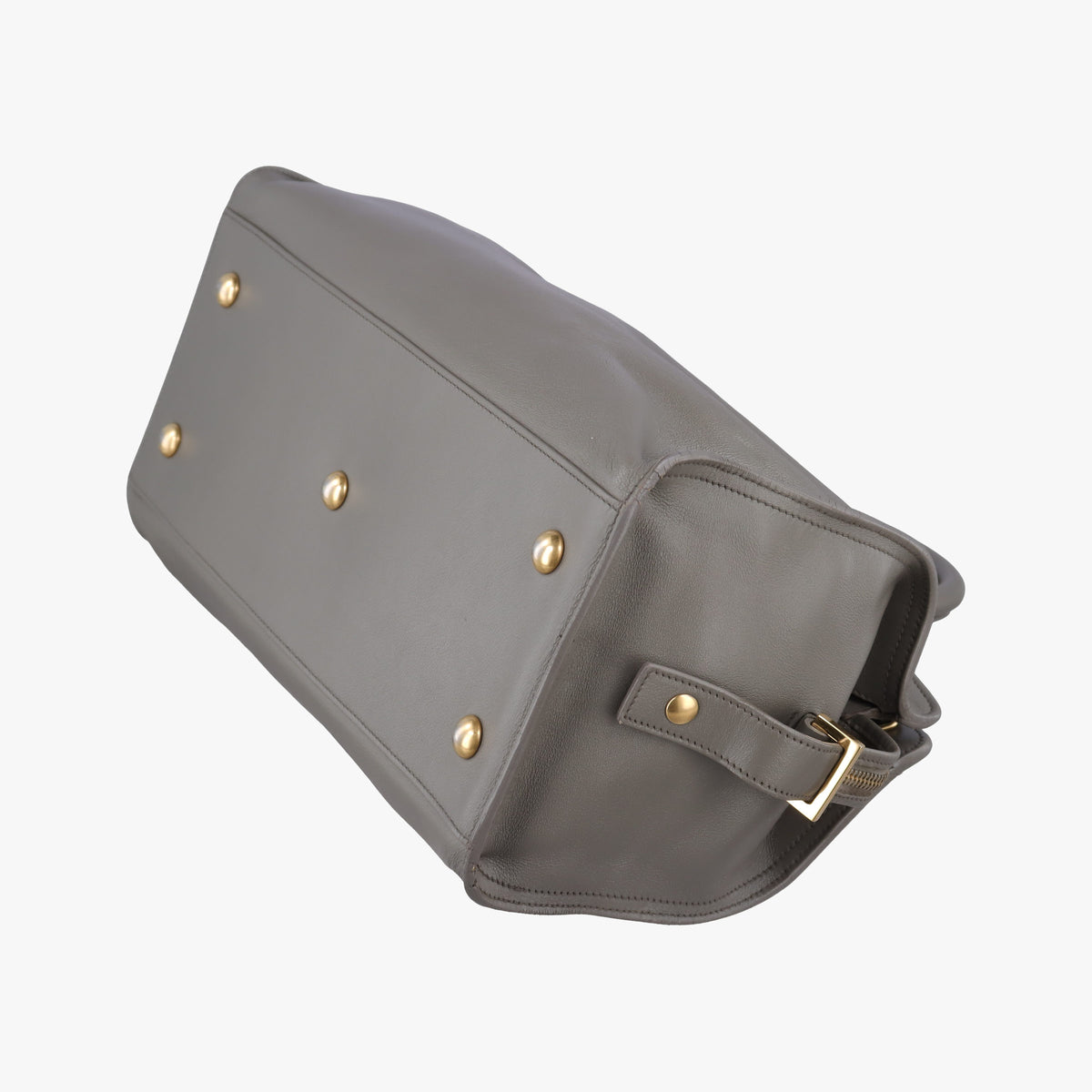Pre-owned Yves Saint Laurent Y Ligne Petit Cabas Grey Leather 311210 handbag | stylenewstar