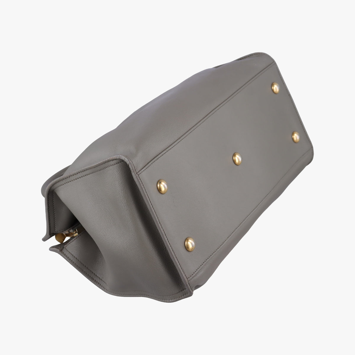 Pre-owned Yves Saint Laurent Y Ligne Petit Cabas Grey Leather 311210 handbag | stylenewstar