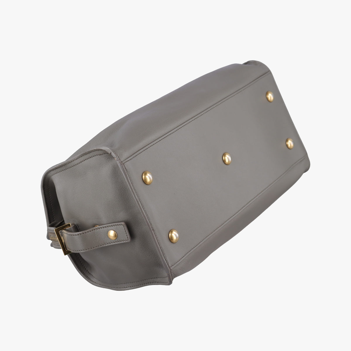 Pre-owned Yves Saint Laurent Y Ligne Petit Cabas Grey Leather 311210 handbag | stylenewstar