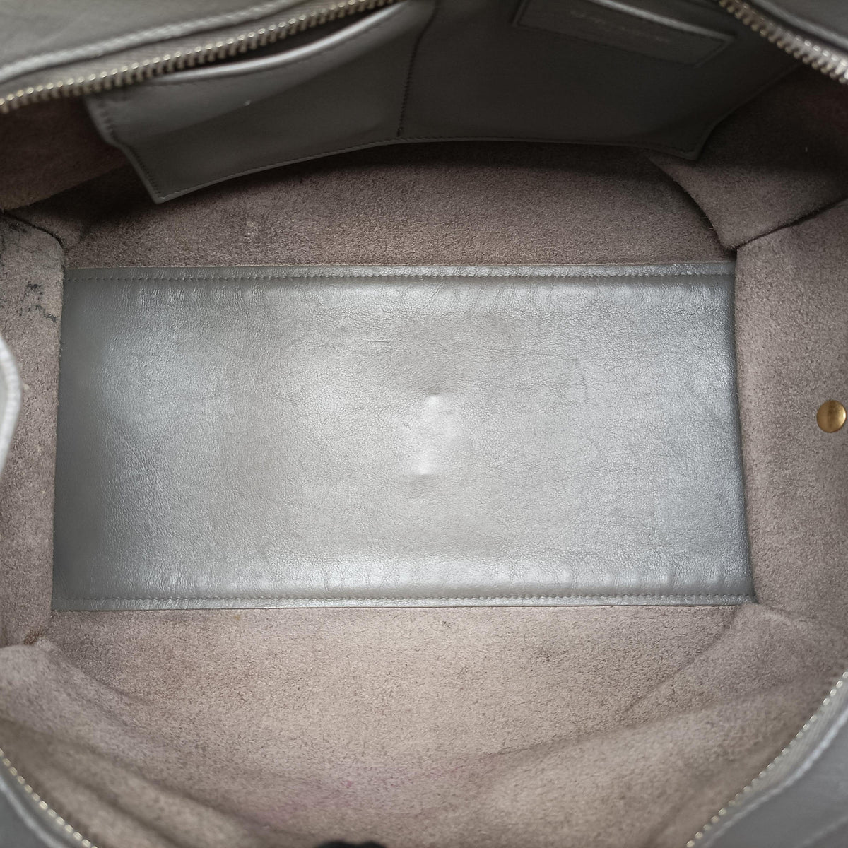 Pre-owned Yves Saint Laurent Y Ligne Petit Cabas Grey Leather 311210 handbag | stylenewstar