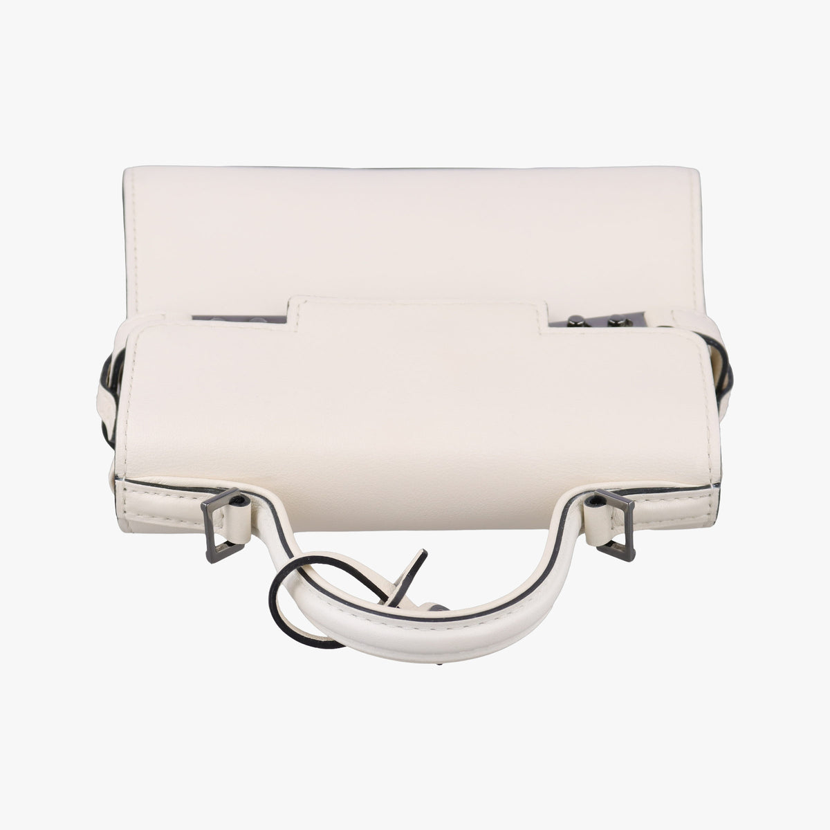 Pre-owned Delvaux Tampete White Leather  shoulderbag | stylenewstar