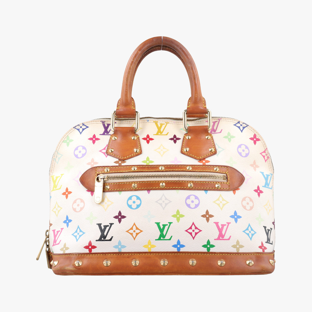 Pre-owned Louis Vuitton Alma PM white Monogram Multicolor M92647 handbag | stylenewstar