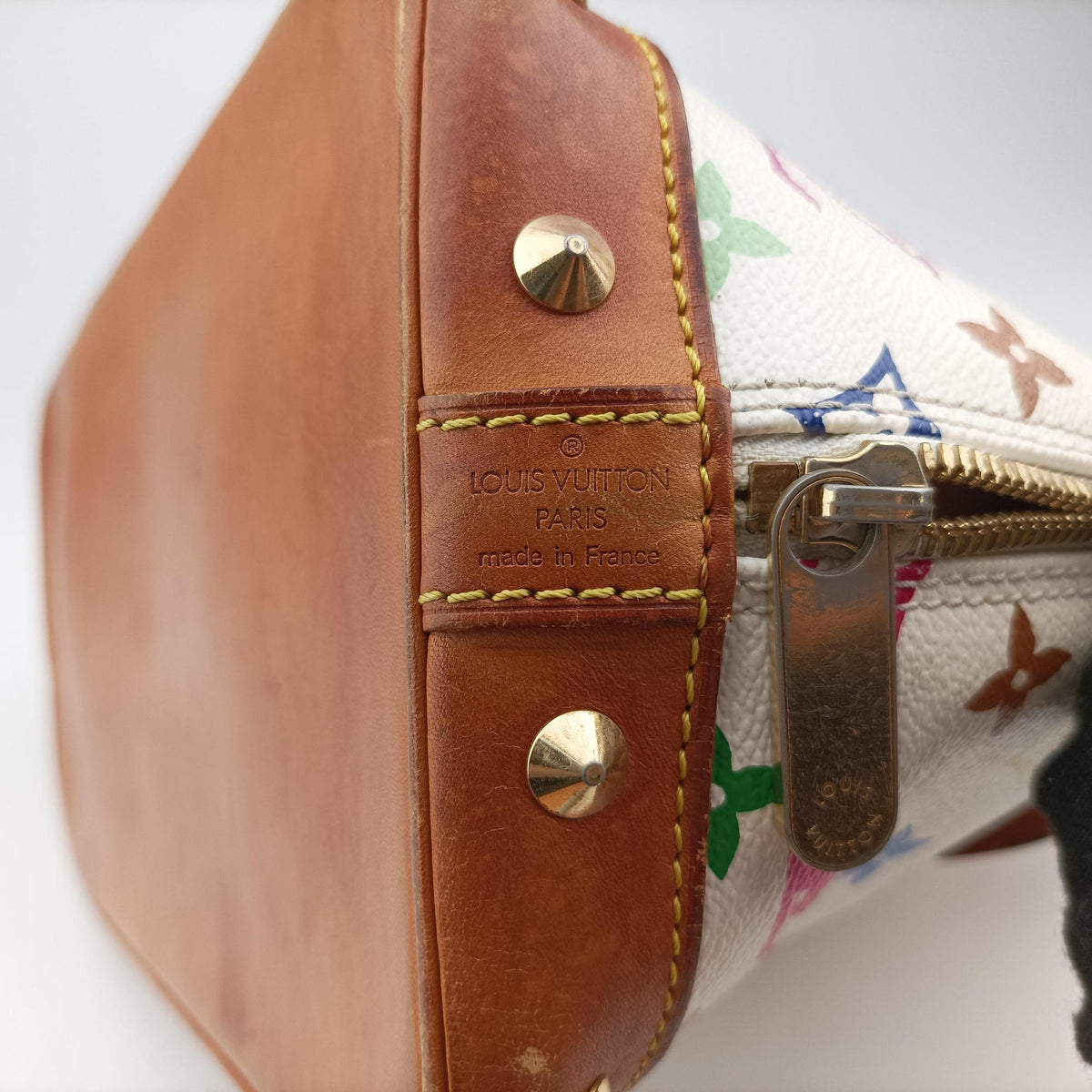Pre-owned Louis Vuitton Alma PM white Monogram Multicolor M92647 handbag | stylenewstar