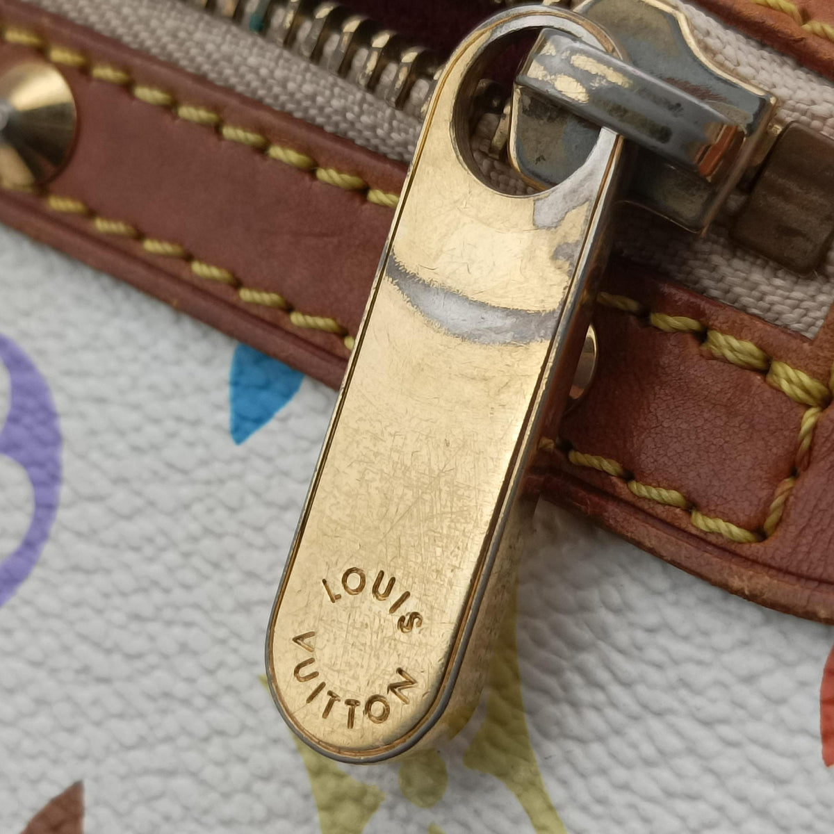 Pre-owned Louis Vuitton Alma PM white Monogram Multicolor M92647 handbag | stylenewstar
