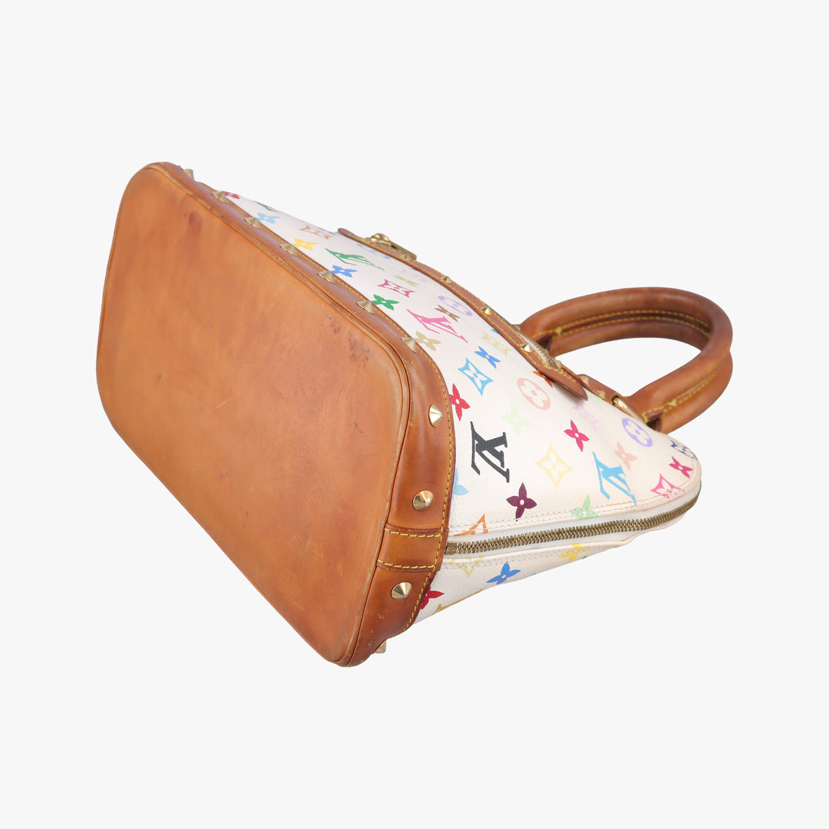 Pre-owned Louis Vuitton Alma PM white Monogram Multicolor M92647 handbag | stylenewstar