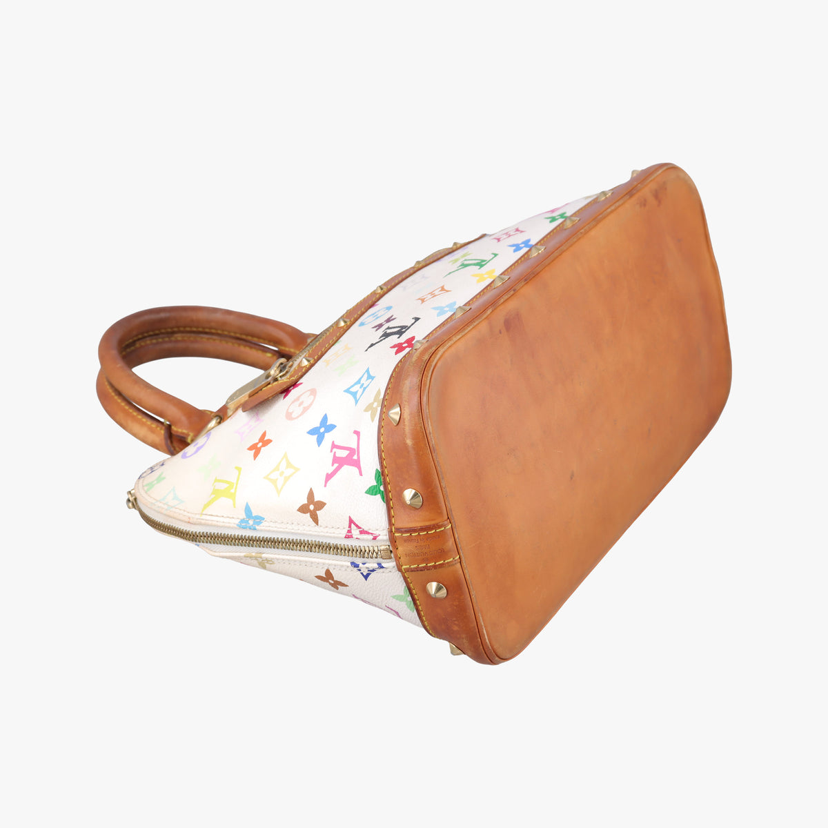 Pre-owned Louis Vuitton Alma PM white Monogram Multicolor M92647 handbag | stylenewstar