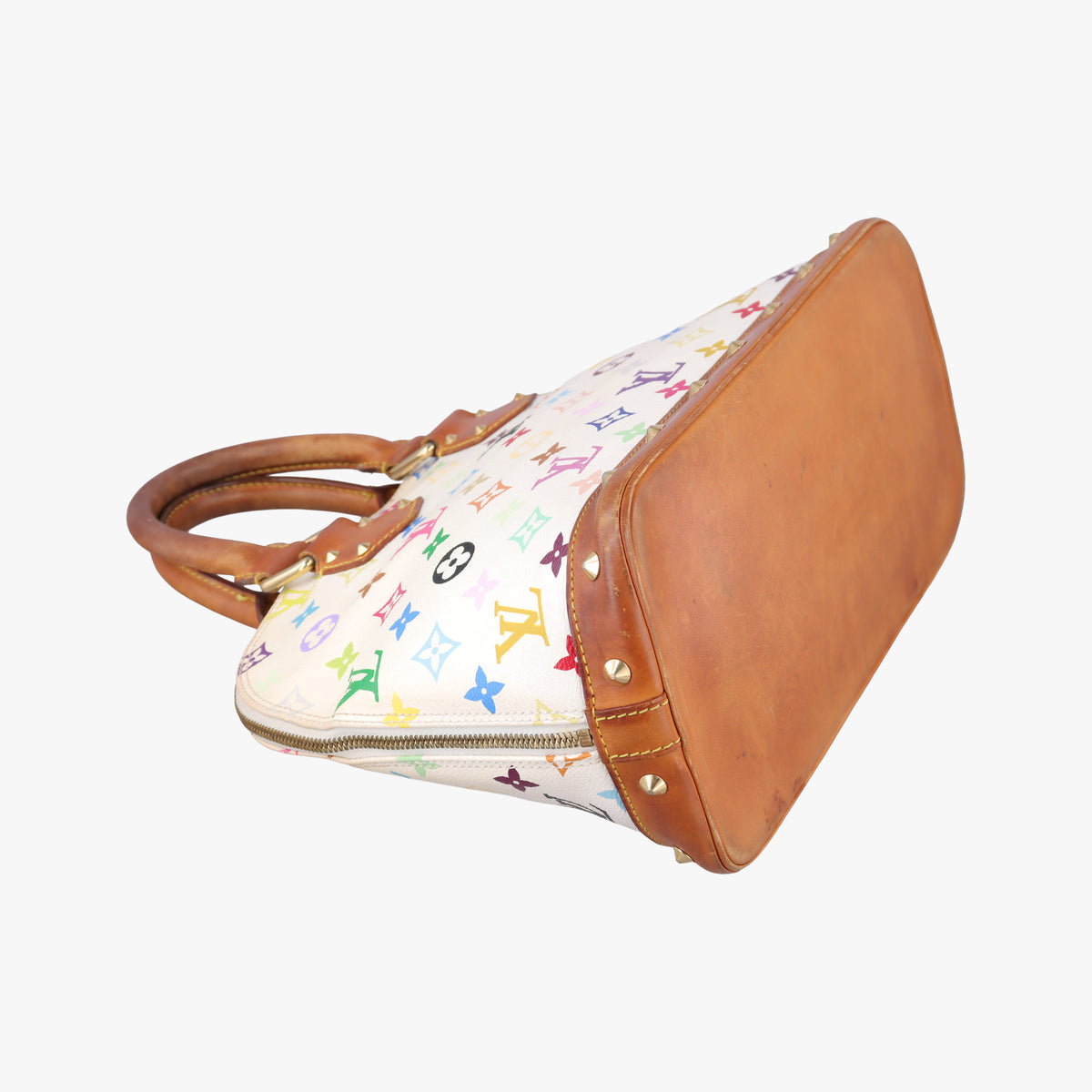 Pre-owned Louis Vuitton Alma PM white Monogram Multicolor M92647 handbag | stylenewstar