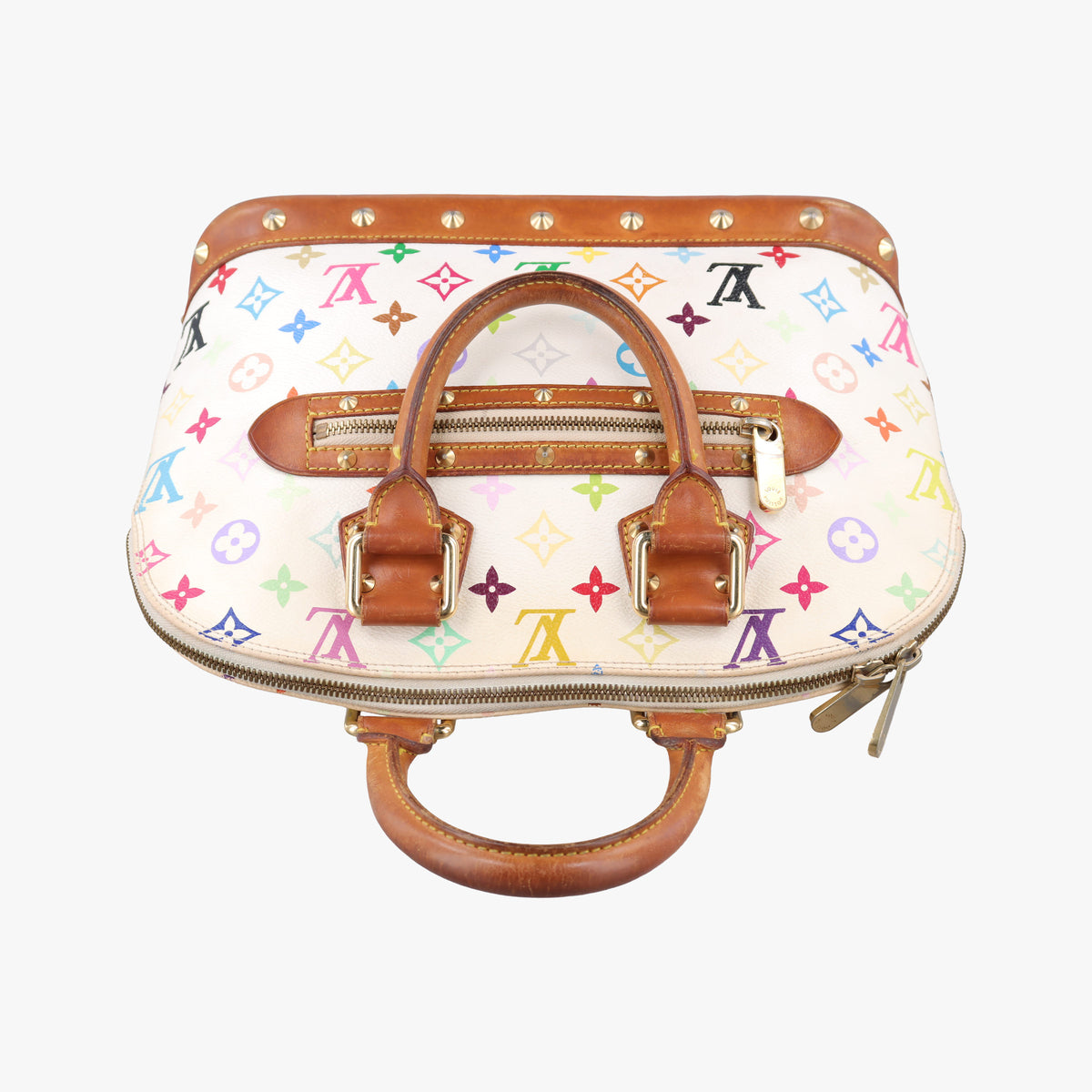 Pre-owned Louis Vuitton Alma PM white Monogram Multicolor M92647 handbag | stylenewstar