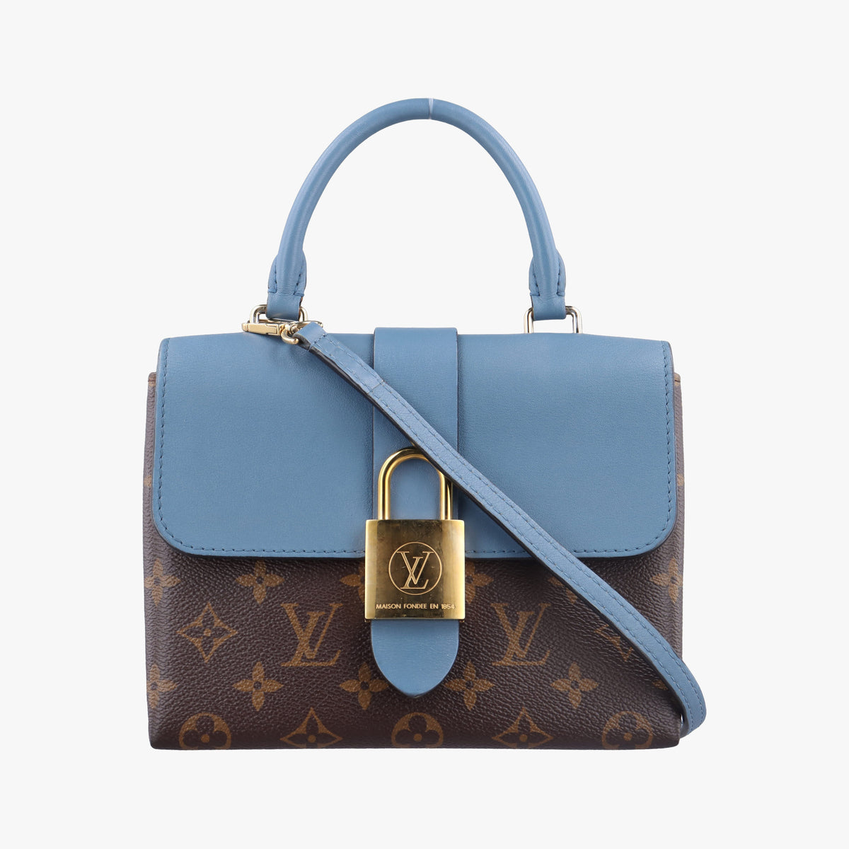 Pre-owned Louis Vuitton Locky BB Monogram/Brown×Blue Jean Monogram canvas×calf leather M44321 shoulderbag | stylenewstar
