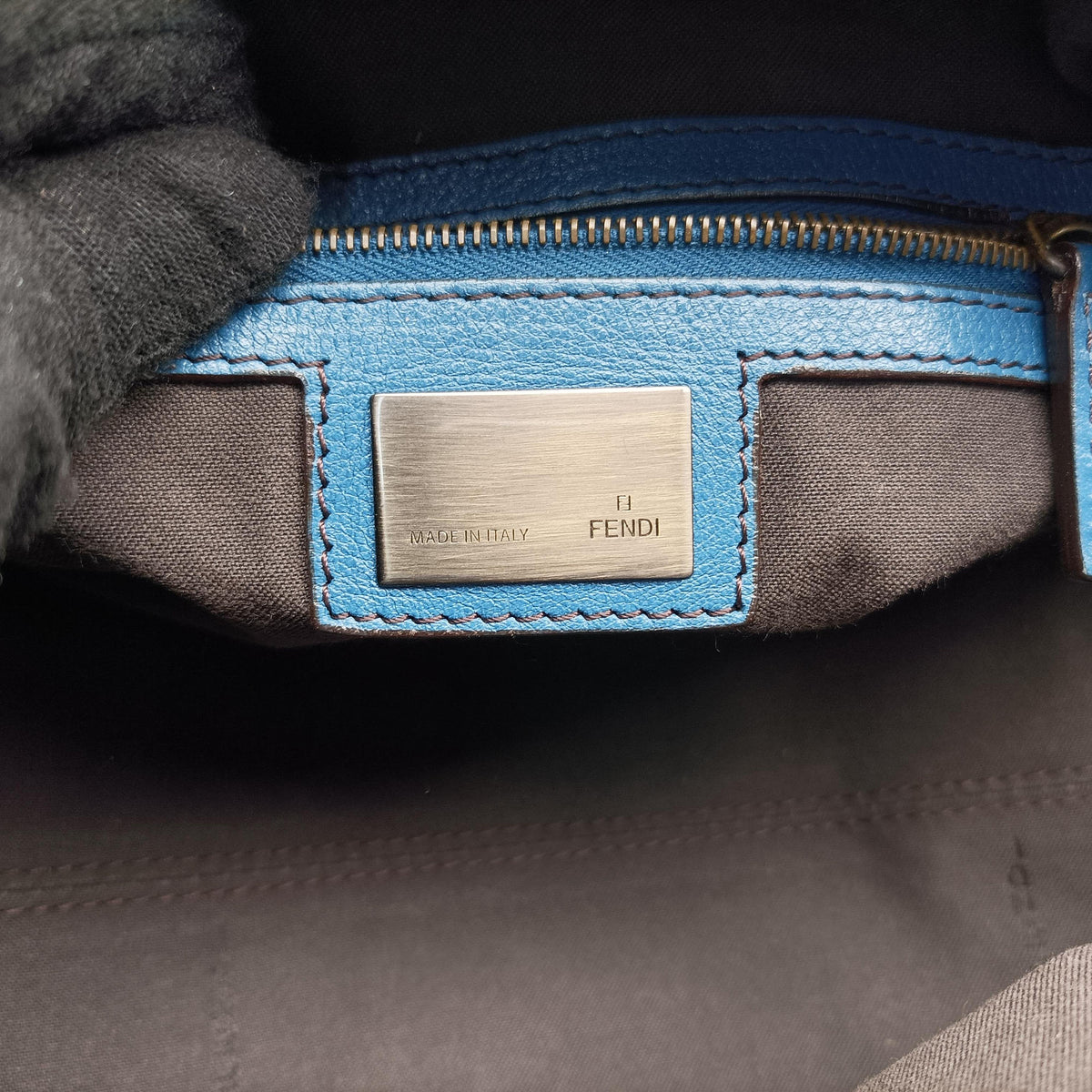 Pre-owned Fendi Toile de Cuir Blue Leather 8BR579 shoulderbag | stylenewstar