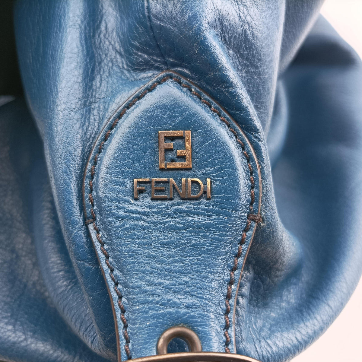 Pre-owned Fendi Toile de Cuir Blue Leather 8BR579 shoulderbag | stylenewstar