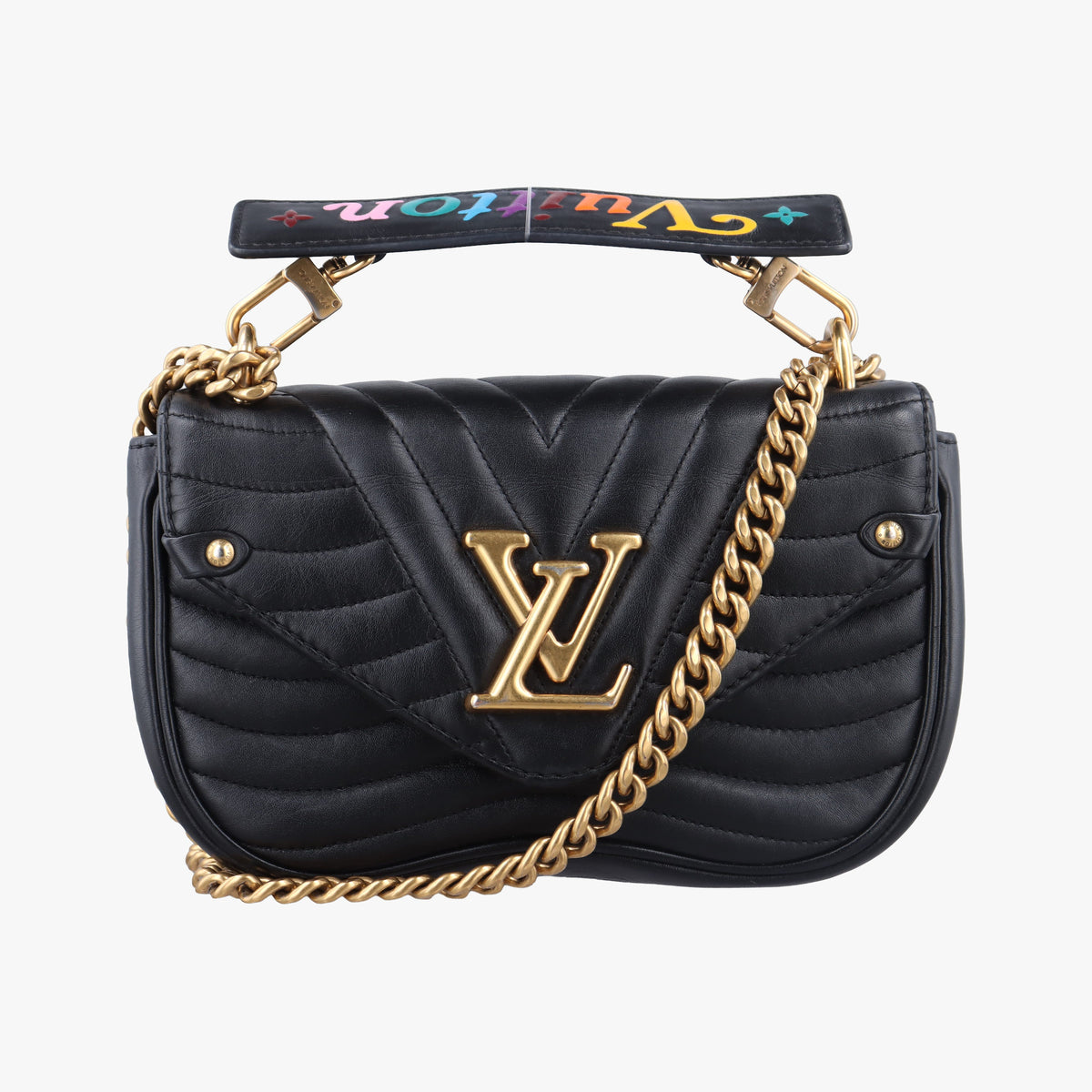 Pre-owned Louis Vuitton New Wave PM Noir Leather M51683 shoulderbag | stylenewstar