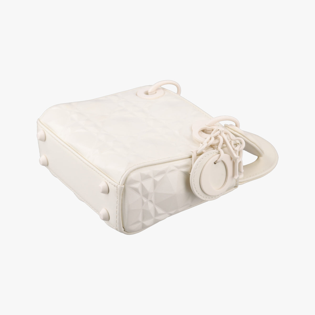 Pre-owned Christian Dior Lady Dior White leather  shoulderbag | stylenewstar