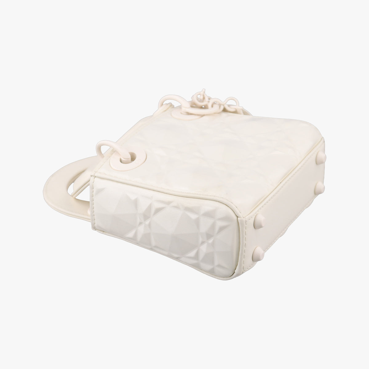 Pre-owned Christian Dior Lady Dior White leather  shoulderbag | stylenewstar