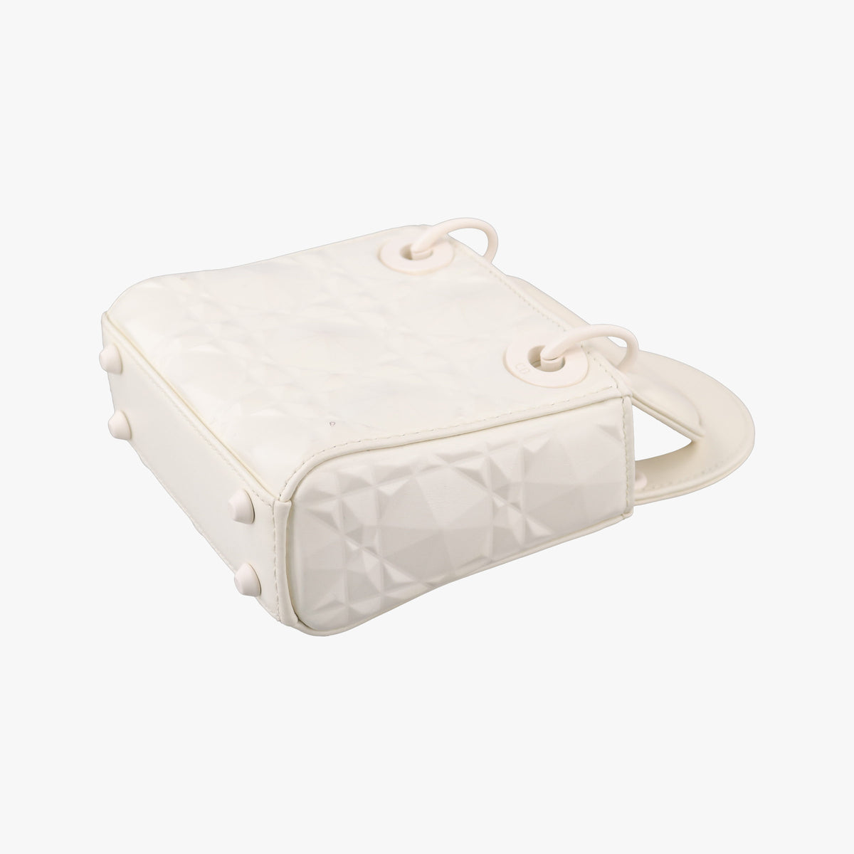 Pre-owned Christian Dior Lady Dior White leather  shoulderbag | stylenewstar