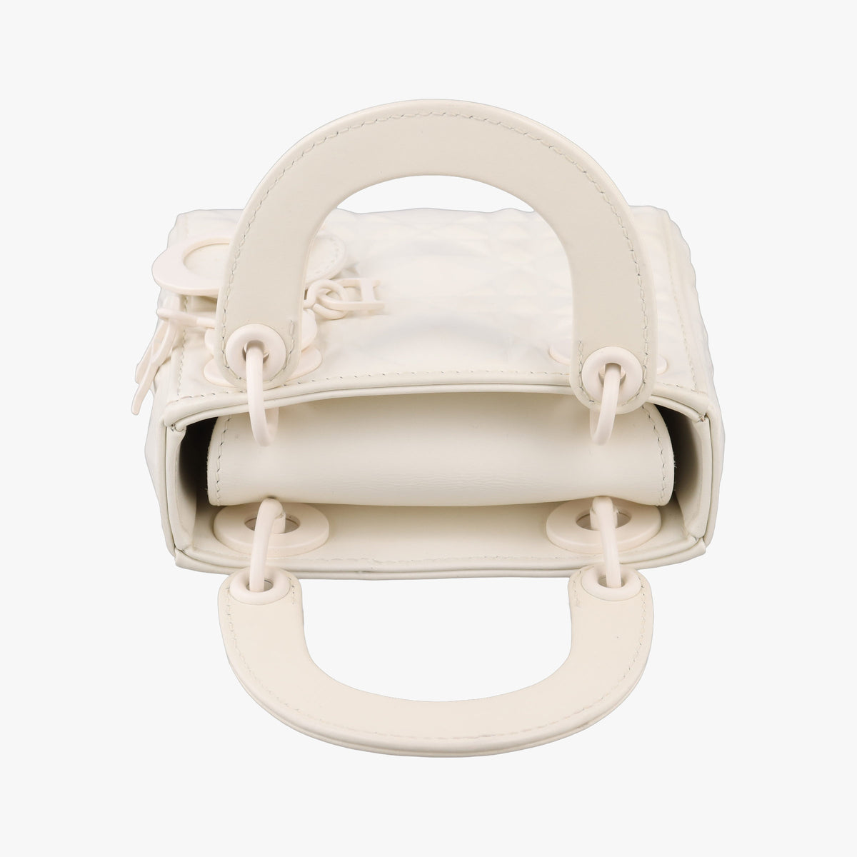 Pre-owned Christian Dior Lady Dior White leather  shoulderbag | stylenewstar